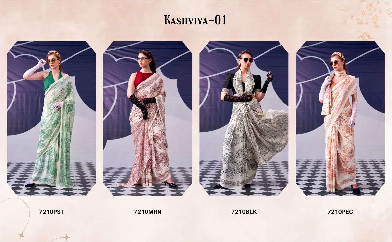 CLASSIC BEAUTY REDEFINED WITH SILKY SMOOTH TEXTURE AND ARTISTIC FLORAL DETAILLING SAREE KASHVIYA