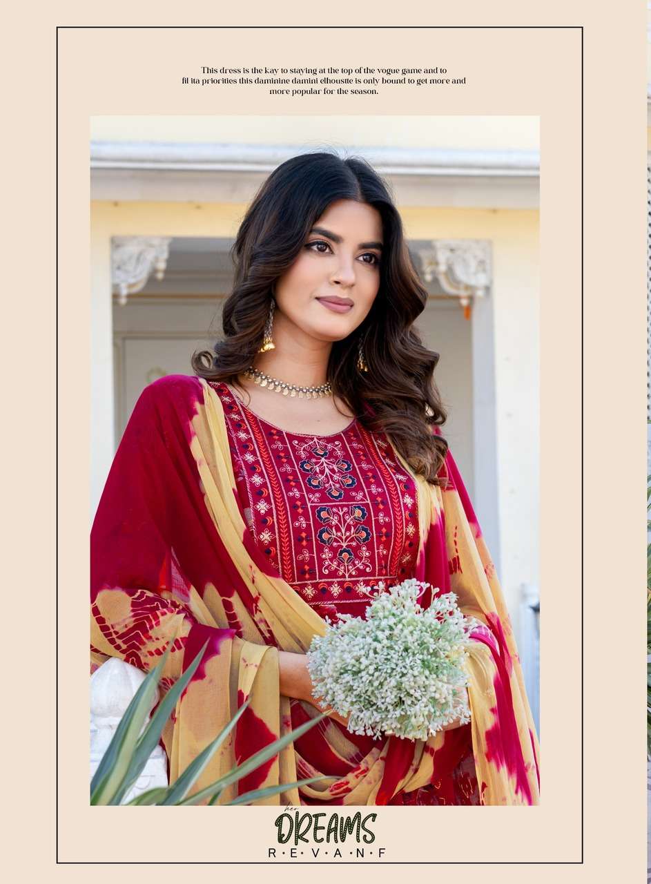 ERRAHA LAUNCHING PREMIUM QUALITY RAYON FABRIC ANARKALI STYLE DRESS TRISHA VOL - 5 CATALOG 
