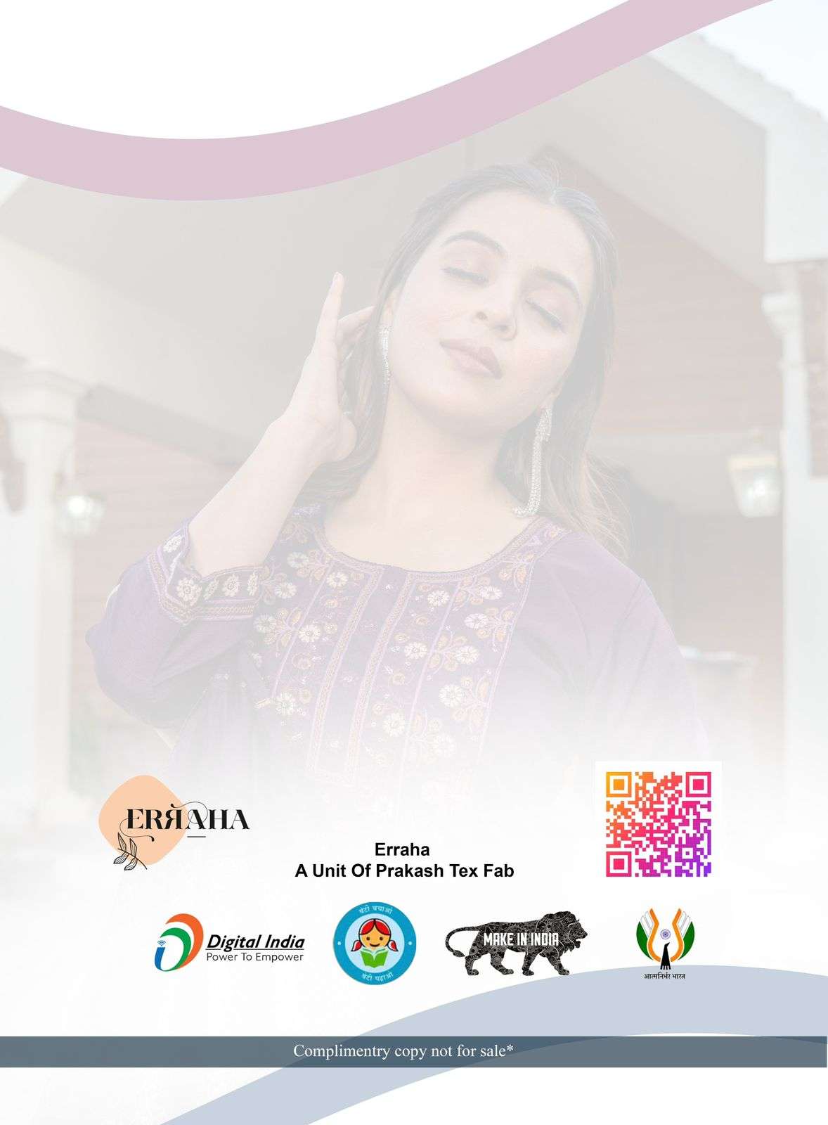 ERRAHA LAUNCHING PREMIUM QUALITY VETICAN FABRIC KURTI SET JANVI VOL-1 