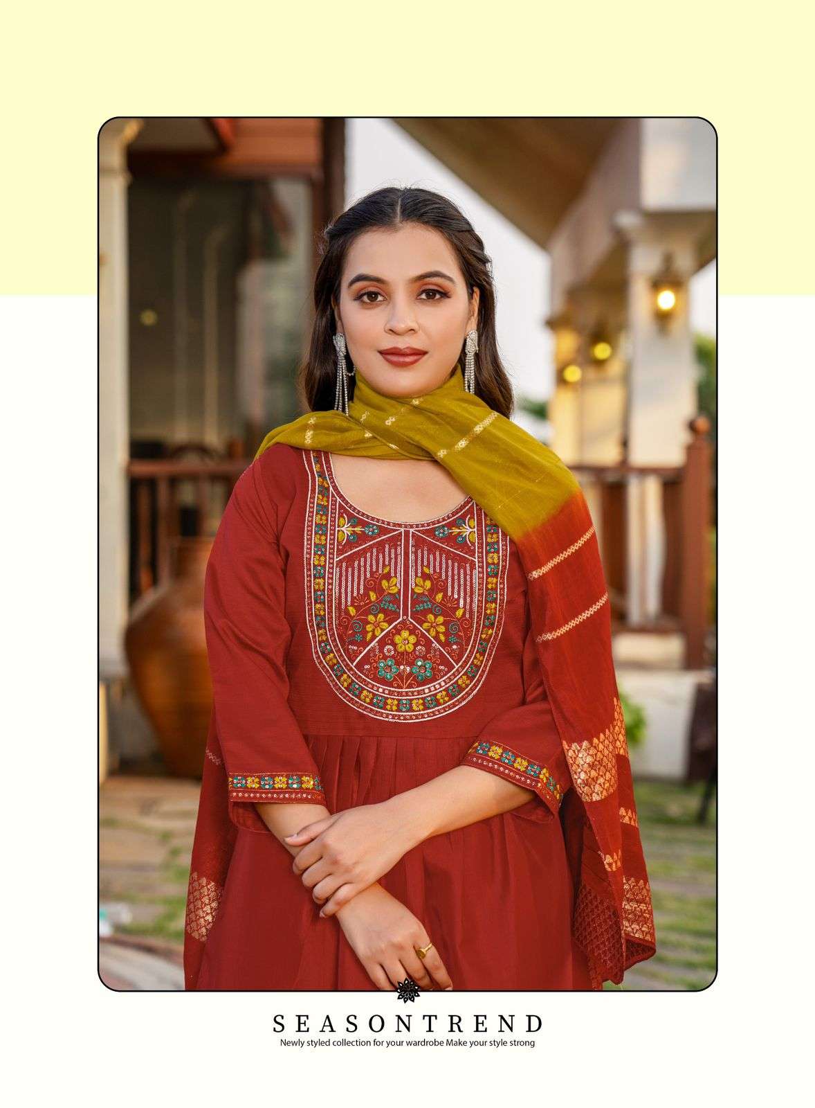 ERRAHA LAUNCHING PREMIUM QUALITY VETICAN FABRIC KURTI SET JANVI VOL-1 