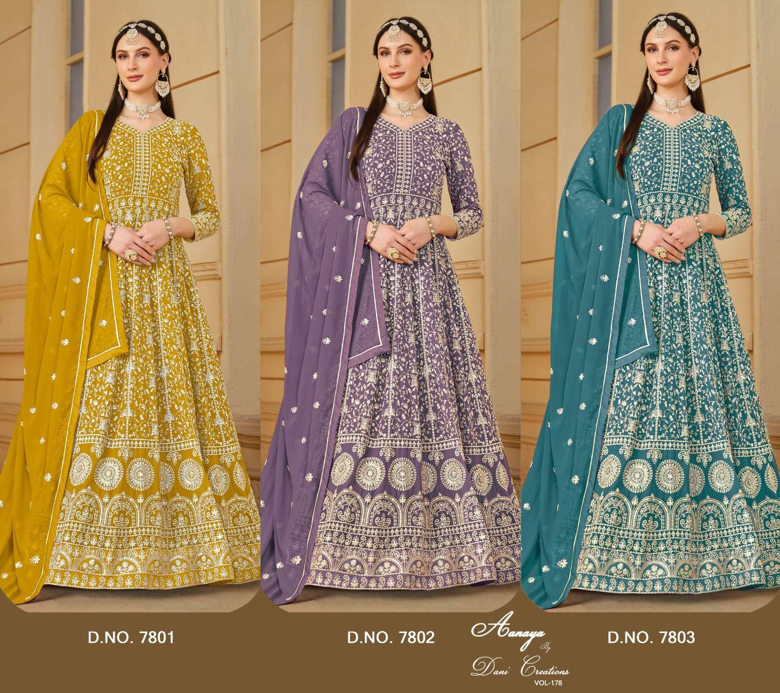 GEORGETTE FEBRIC GOWN PANT WITH DUPATTA AANAYA VOL-175