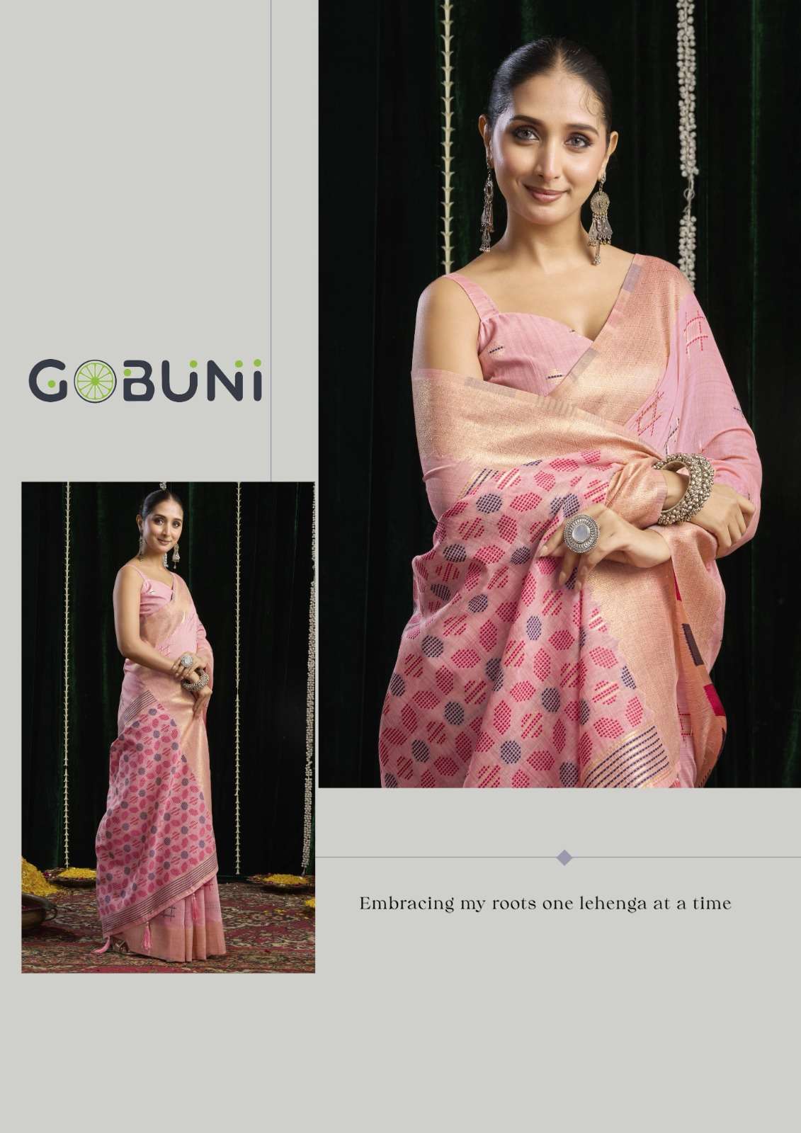 GOBUNI BRAND LAUNCHING SOFT COTTON AND JARI BORDER WITH ZALLAR SAREE SHIKHA CATALOG