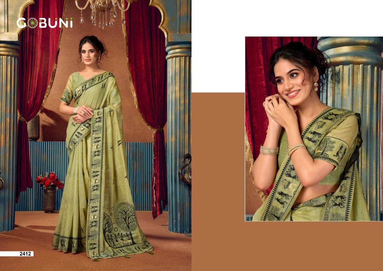 GOBUNI LAUNCHING MODAL WORLI WORK WITH PUMPUM ETHNIC SAREE SOWMYA VOL -2