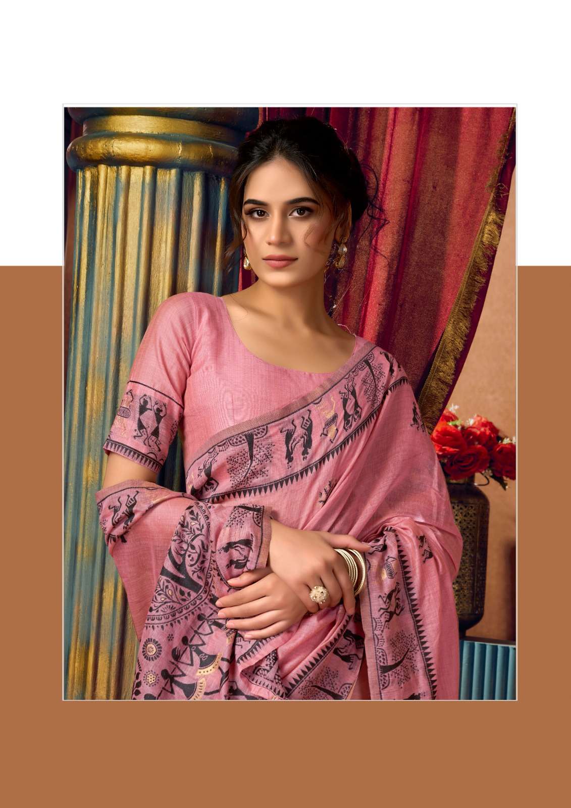 GOBUNI LAUNCHING MODAL WORLI WORK WITH PUMPUM ETHNIC SAREE SOWMYA VOL -2