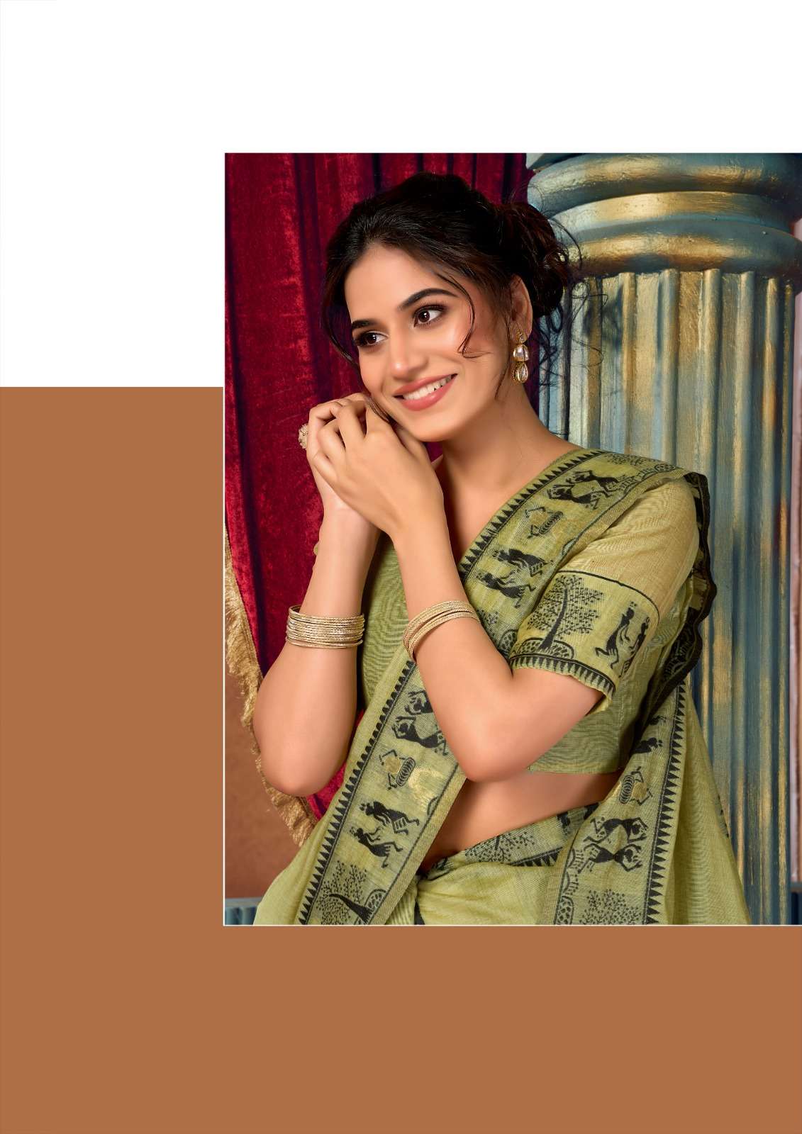GOBUNI LAUNCHING MODAL WORLI WORK WITH PUMPUM ETHNIC SAREE SOWMYA VOL -2