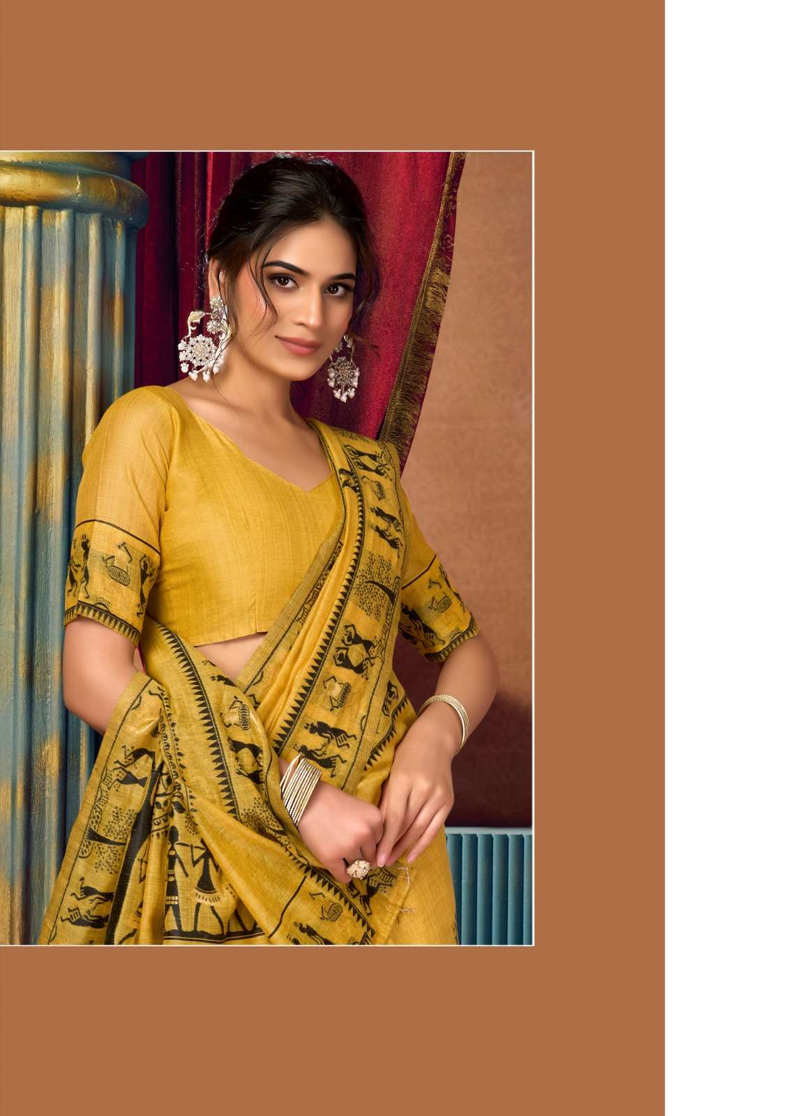 GOBUNI LAUNCHING MODAL WORLI WORK WITH PUMPUM ETHNIC SAREE SOWMYA VOL -2