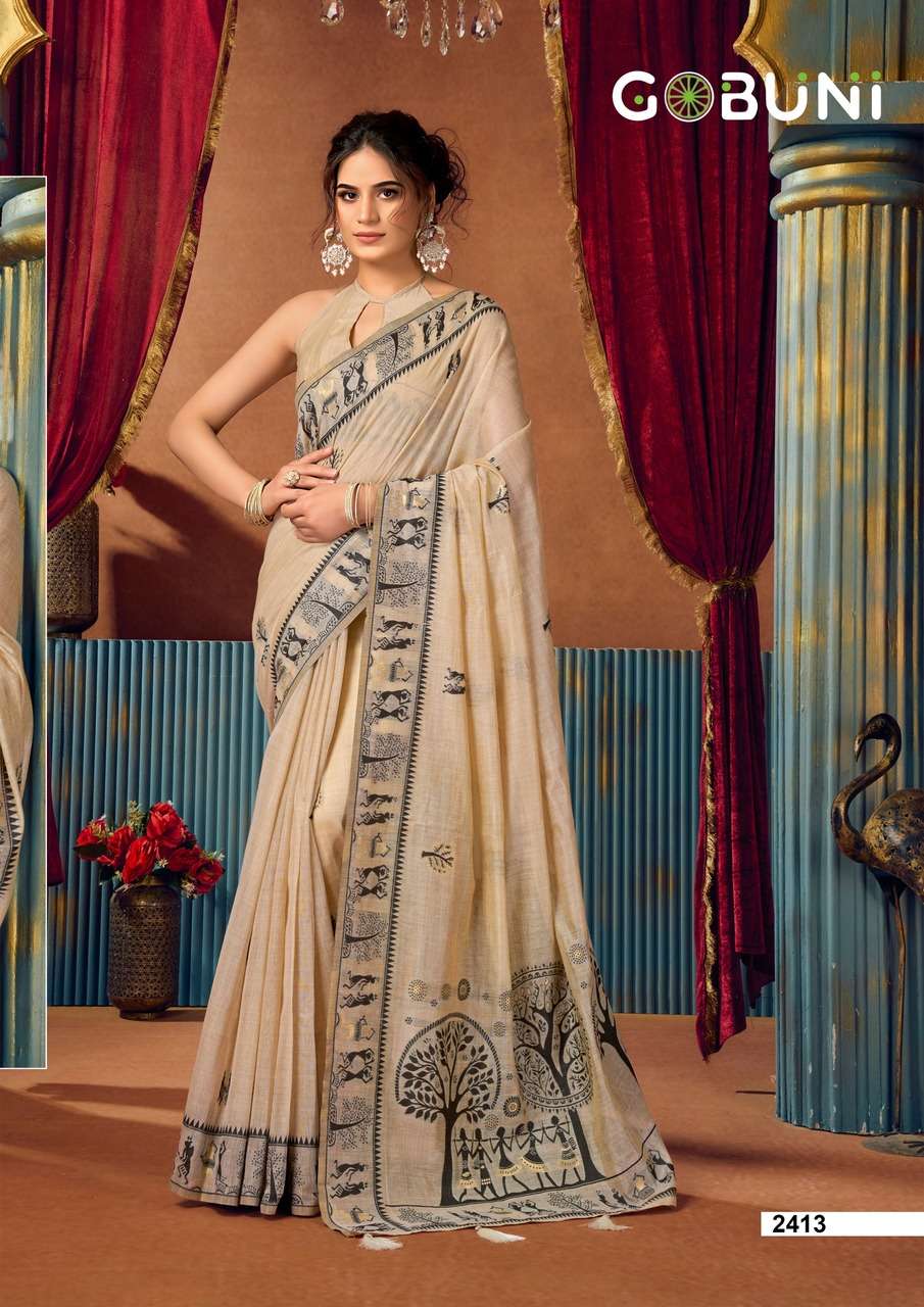 GOBUNI LAUNCHING MODAL WORLI WORK WITH PUMPUM ETHNIC SAREE SOWMYA VOL -2