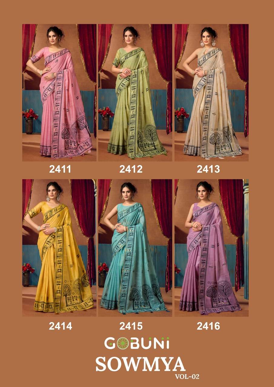 GOBUNI LAUNCHING MODAL WORLI WORK WITH PUMPUM ETHNIC SAREE SOWMYA VOL -2