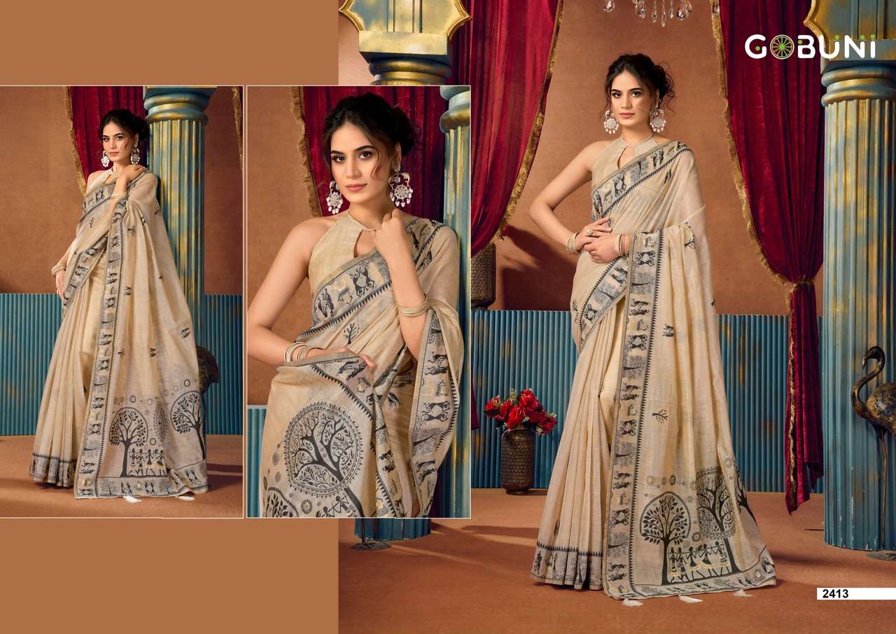 GOBUNI LAUNCHING MODAL WORLI WORK WITH PUMPUM ETHNIC SAREE SOWMYA VOL -2