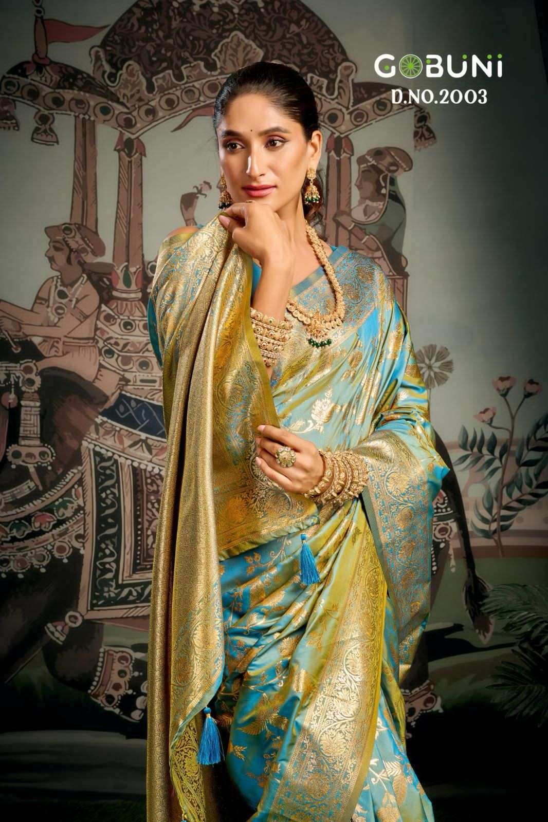  GOBUNI LAUNCHING NEW PREMIUM SOFT SILK WITH ZHALLAR SAREE BY SANSKRUTI