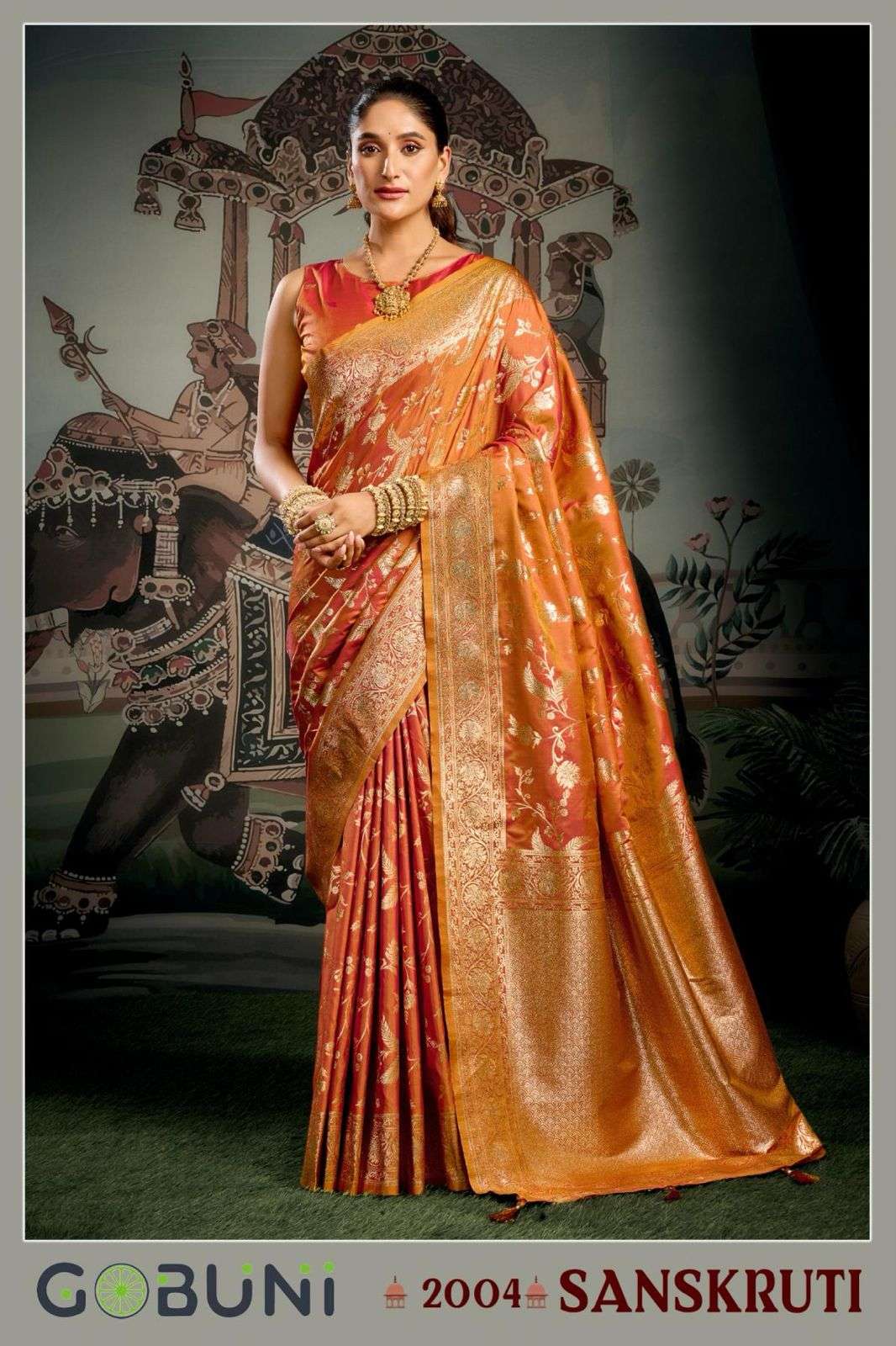  GOBUNI LAUNCHING NEW PREMIUM SOFT SILK WITH ZHALLAR SAREE BY SANSKRUTI