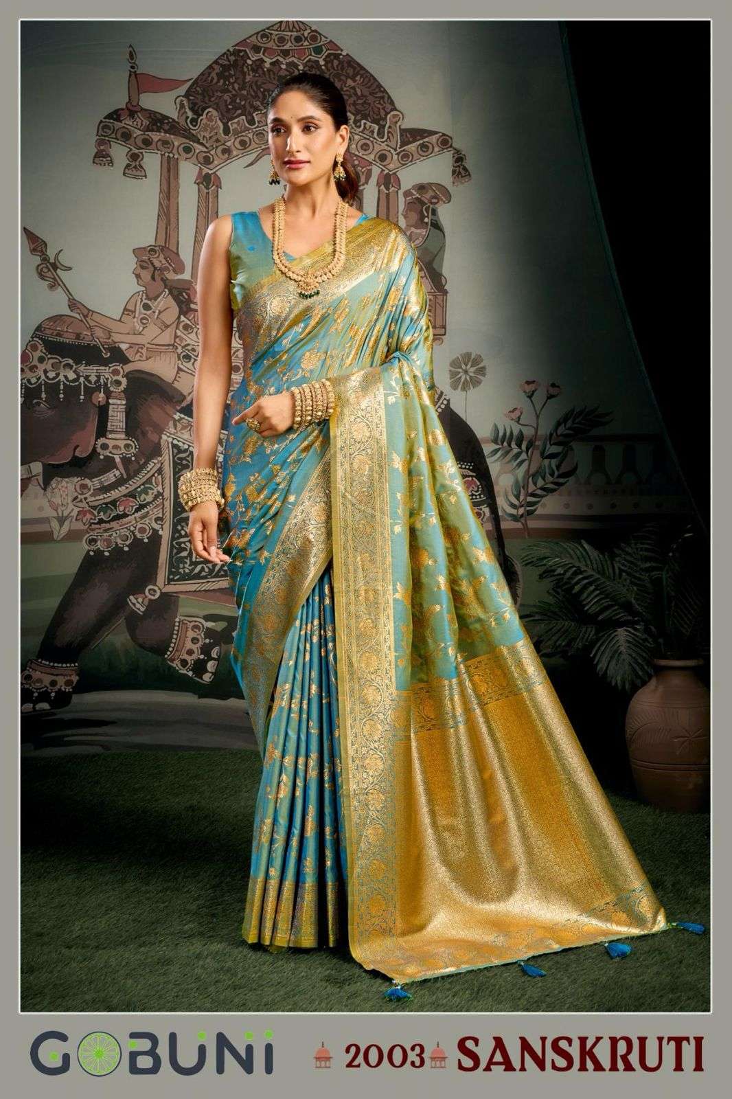  GOBUNI LAUNCHING NEW PREMIUM SOFT SILK WITH ZHALLAR SAREE BY SANSKRUTI