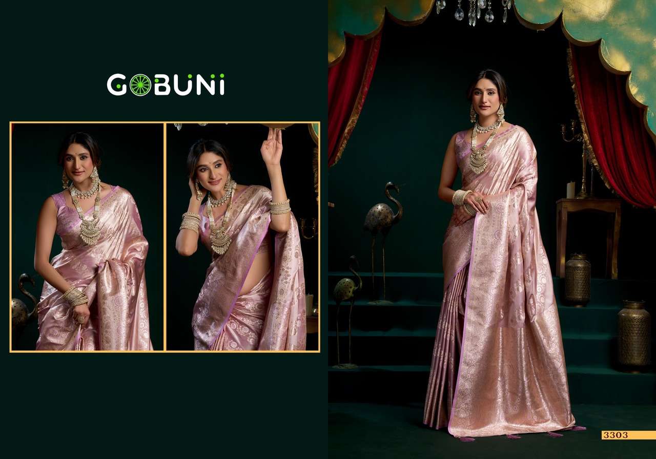 GOBUNI LAUNCHING PREMIUM SATIN SILK WITH FANCY SAREE SREEMATI CATALOG       