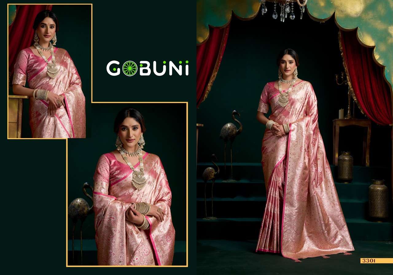 GOBUNI LAUNCHING PREMIUM SATIN SILK WITH FANCY SAREE SREEMATI CATALOG       