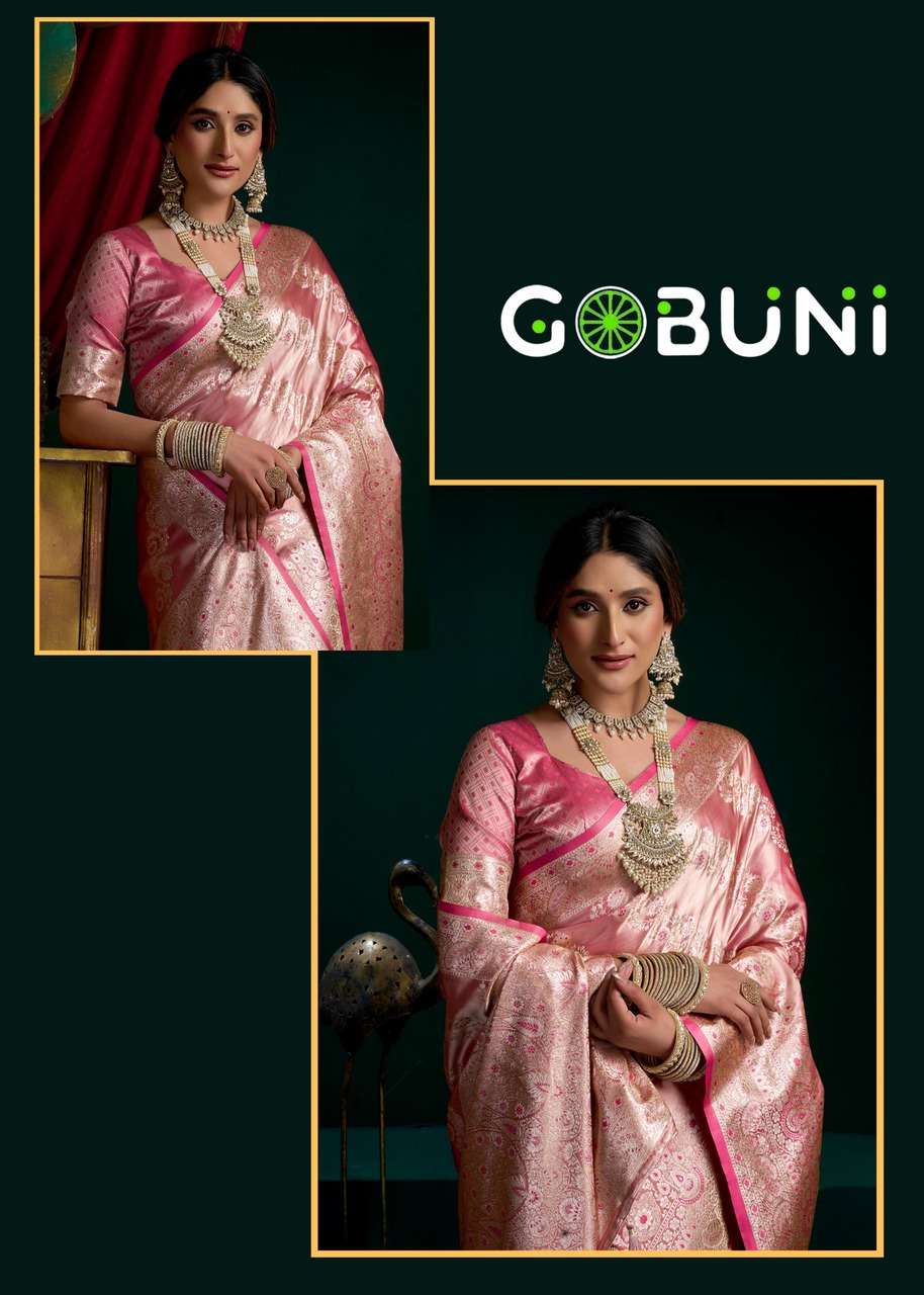 GOBUNI LAUNCHING PREMIUM SATIN SILK WITH FANCY SAREE SREEMATI CATALOG       