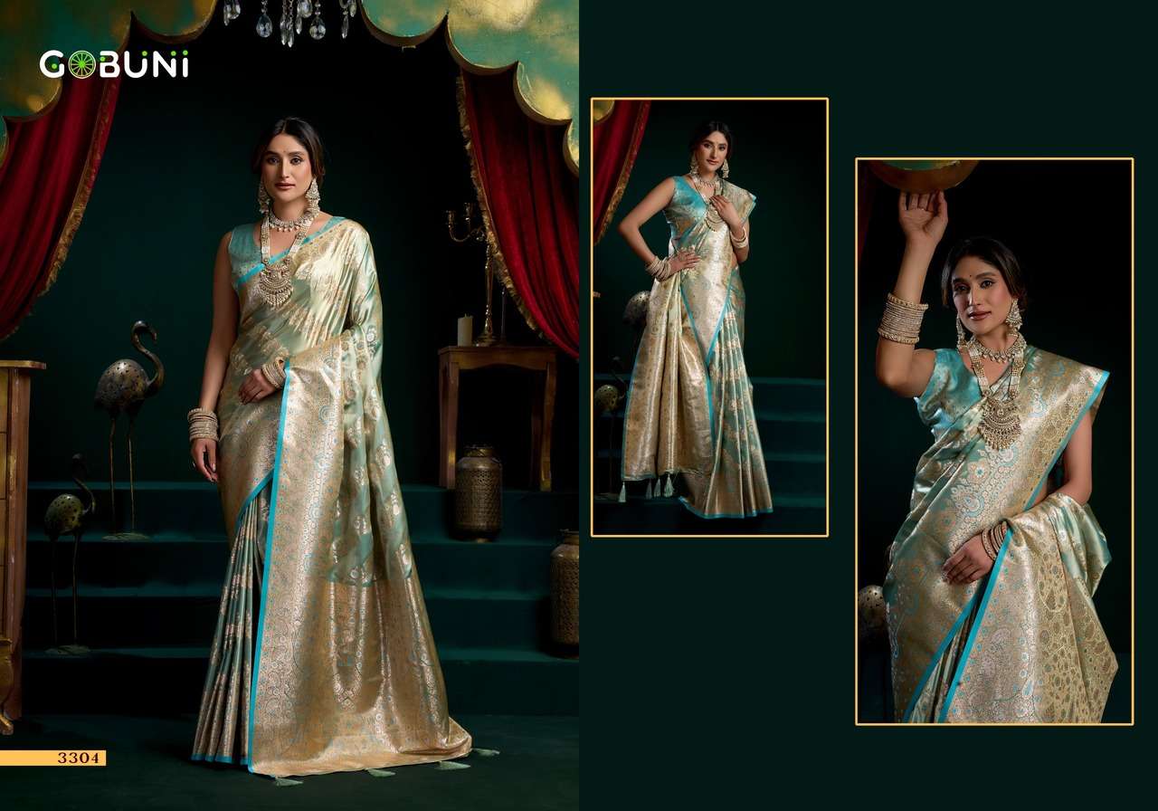 GOBUNI LAUNCHING PREMIUM SATIN SILK WITH FANCY SAREE SREEMATI CATALOG       