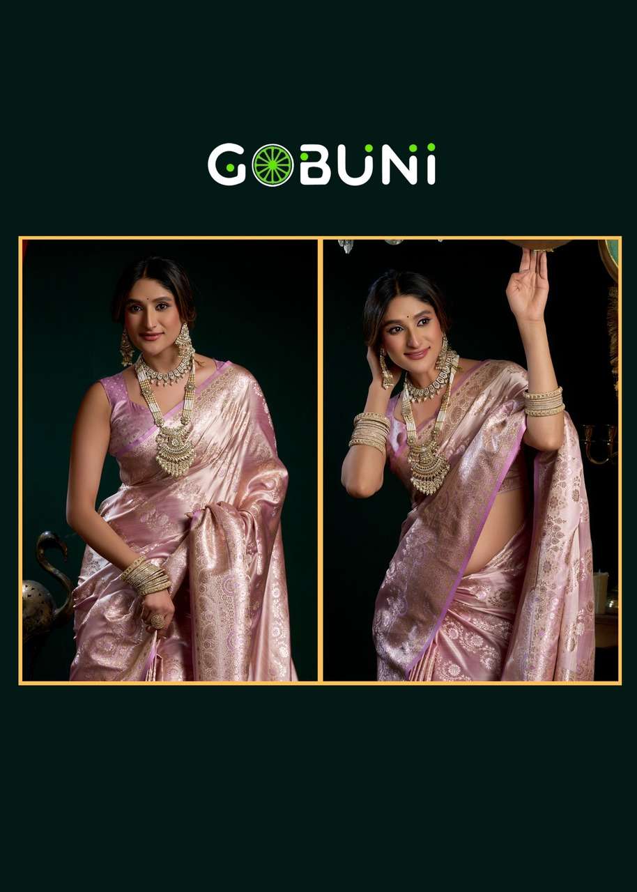 GOBUNI LAUNCHING PREMIUM SATIN SILK WITH FANCY SAREE SREEMATI CATALOG       