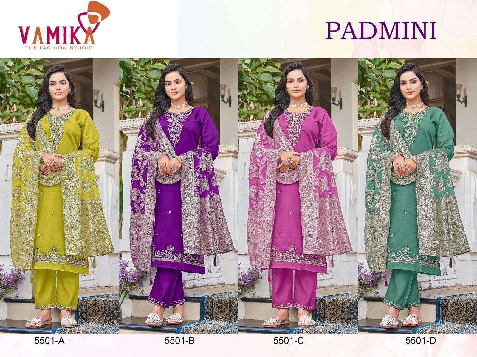 HEAVY VISCOSE ROMAN WITH HAND WORK KURTI SET COLLECTION