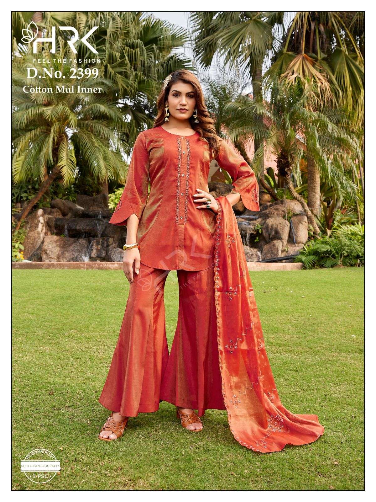 HRK LAUNCH NEW DESIGN TOP PLAZZO AND DUPATTA 3 PCS CONSEPT COLLECTON