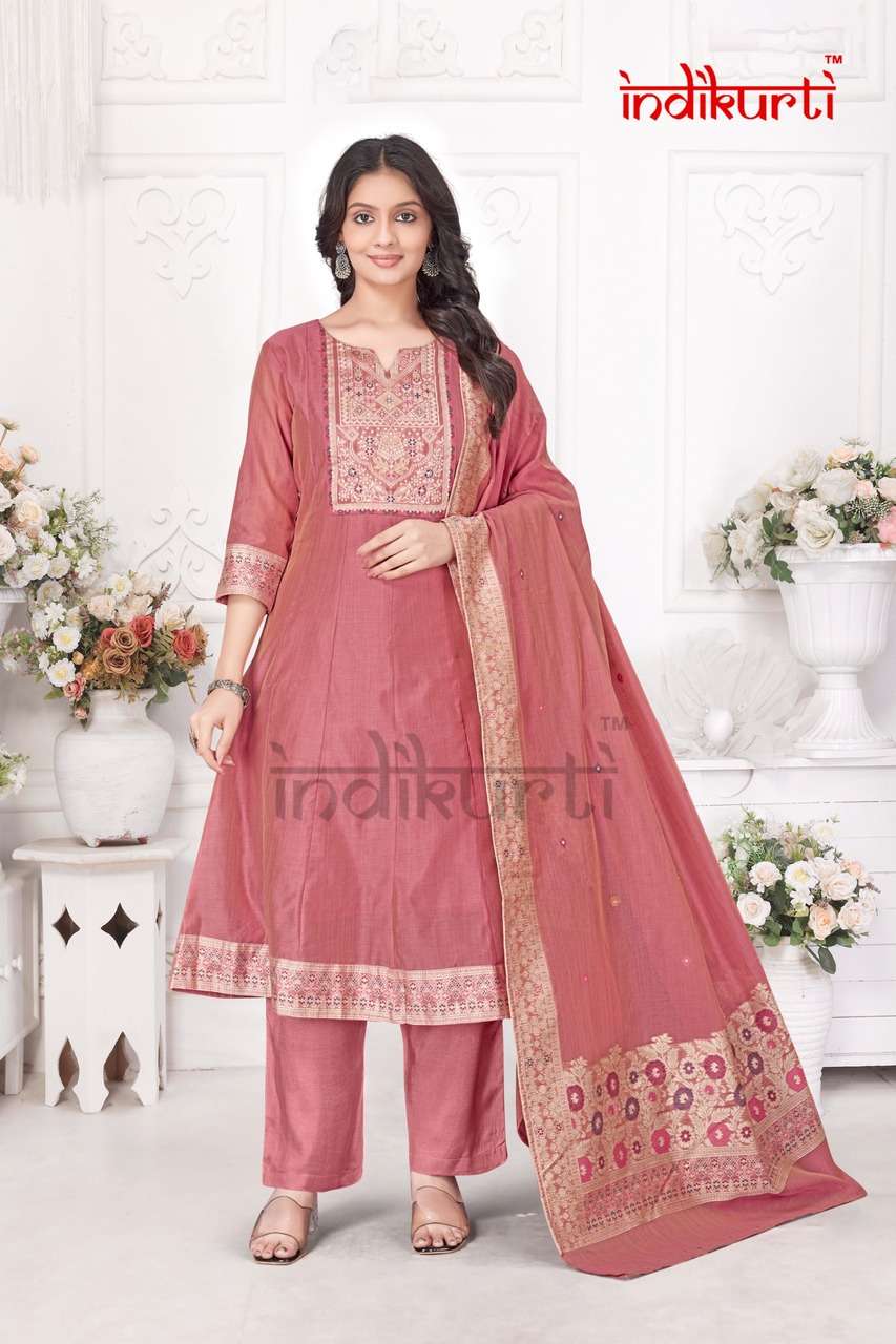 INDIKURTI LAUNCH HEAVY JAMDANI JACQUARD KURTI SET COLLECTION