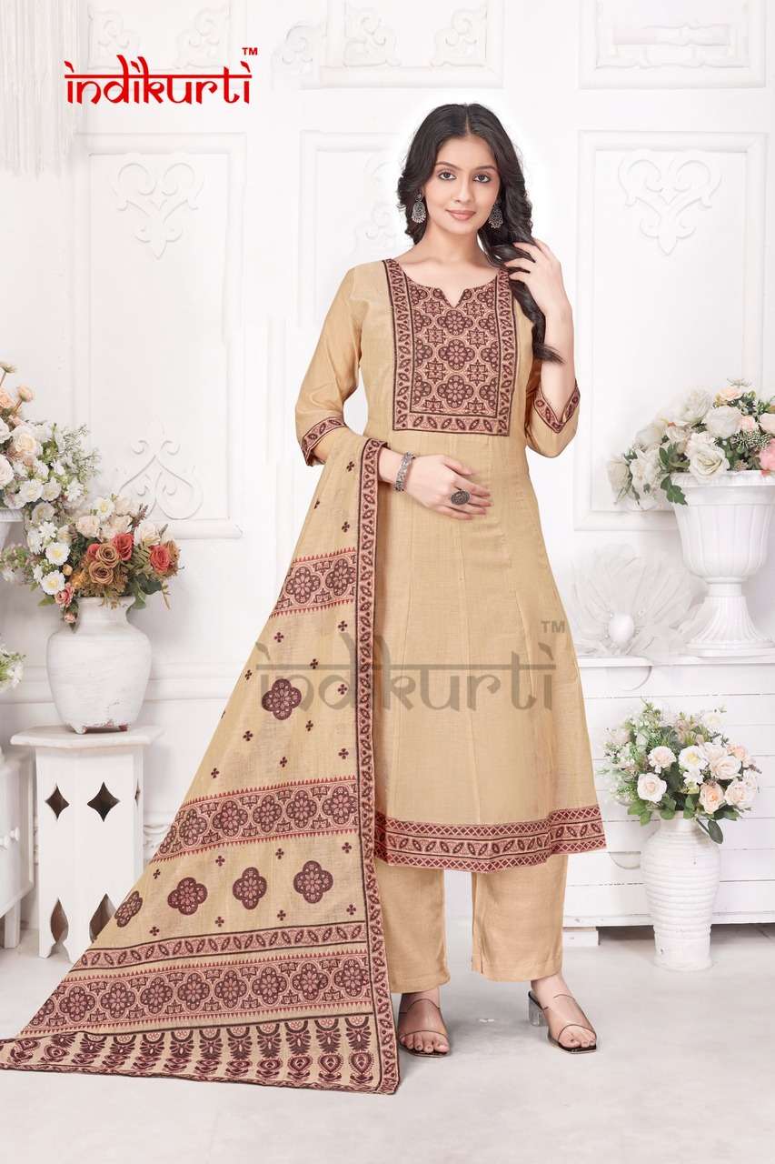INDIKURTI LAUNCH HEAVY JAMDANI JACQUARD KURTI SET COLLECTION