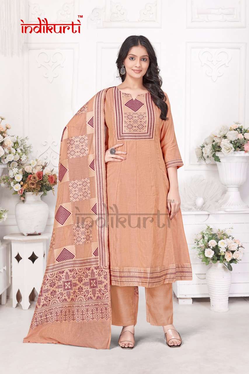 INDIKURTI LAUNCH HEAVY JAMDANI JACQUARD KURTI SET COLLECTION