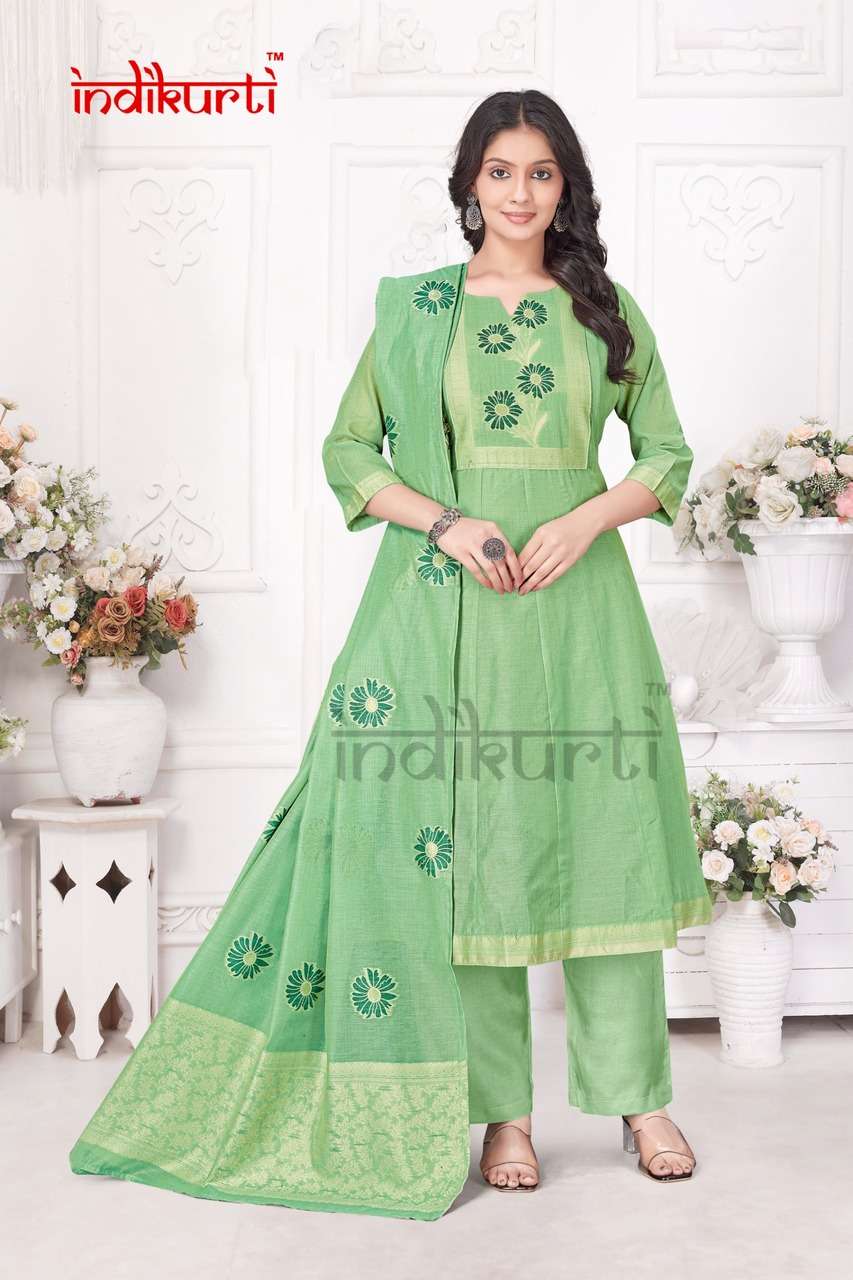 INDIKURTI LAUNCH HEAVY JAMDANI JACQUARD KURTI SET COLLECTION