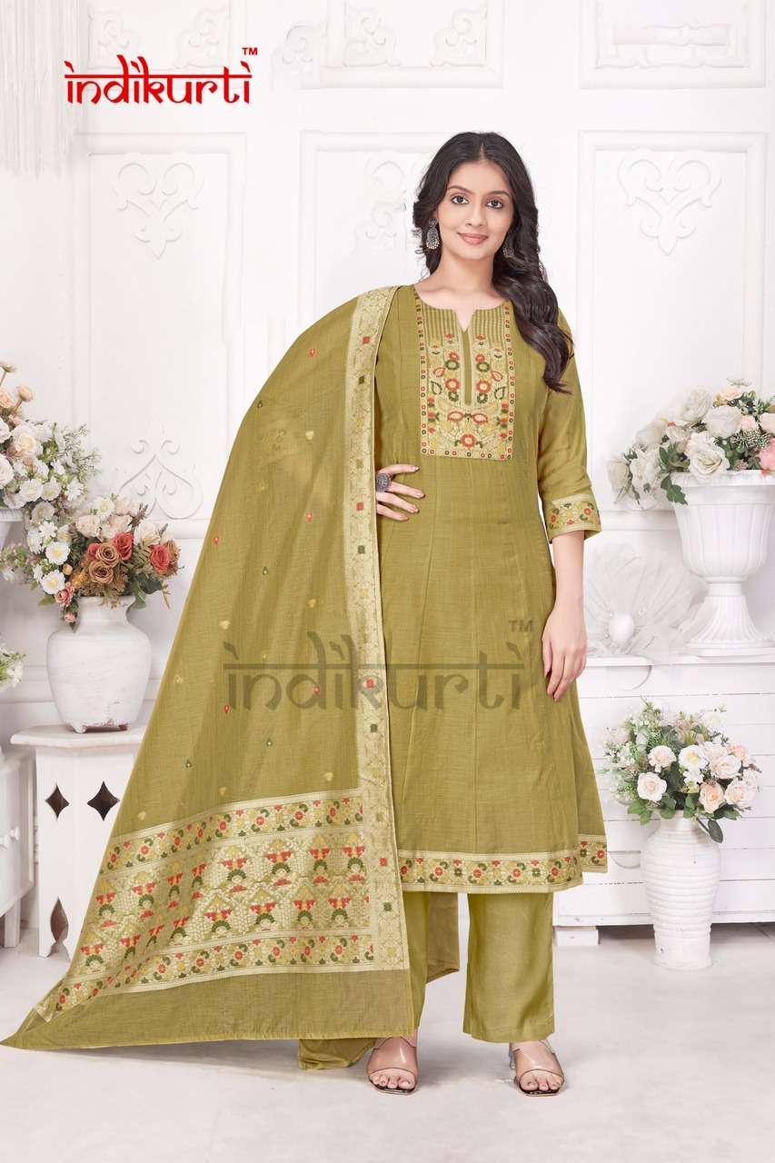 INDIKURTI LAUNCH HEAVY JAMDANI JACQUARD KURTI SET COLLECTION