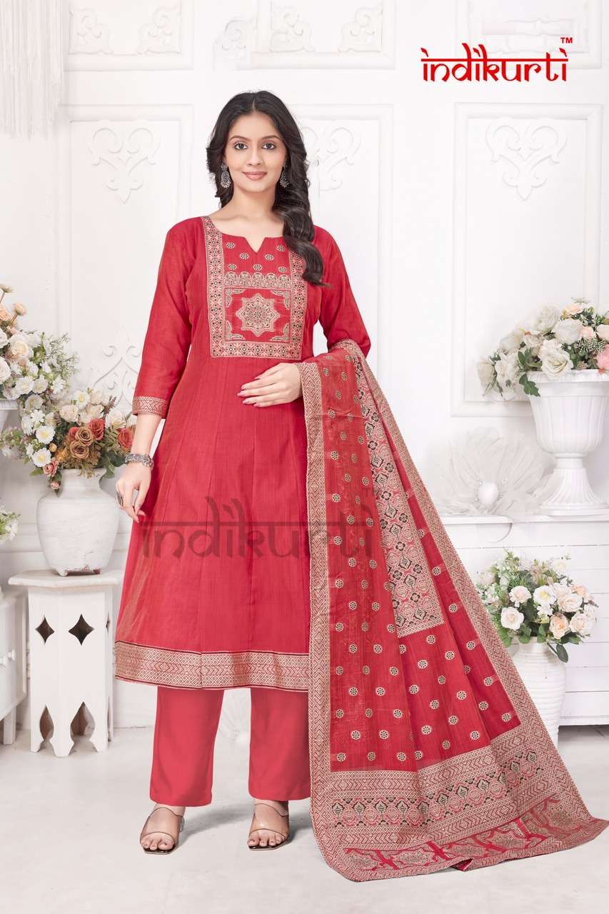 INDIKURTI LAUNCH HEAVY JAMDANI JACQUARD KURTI SET COLLECTION