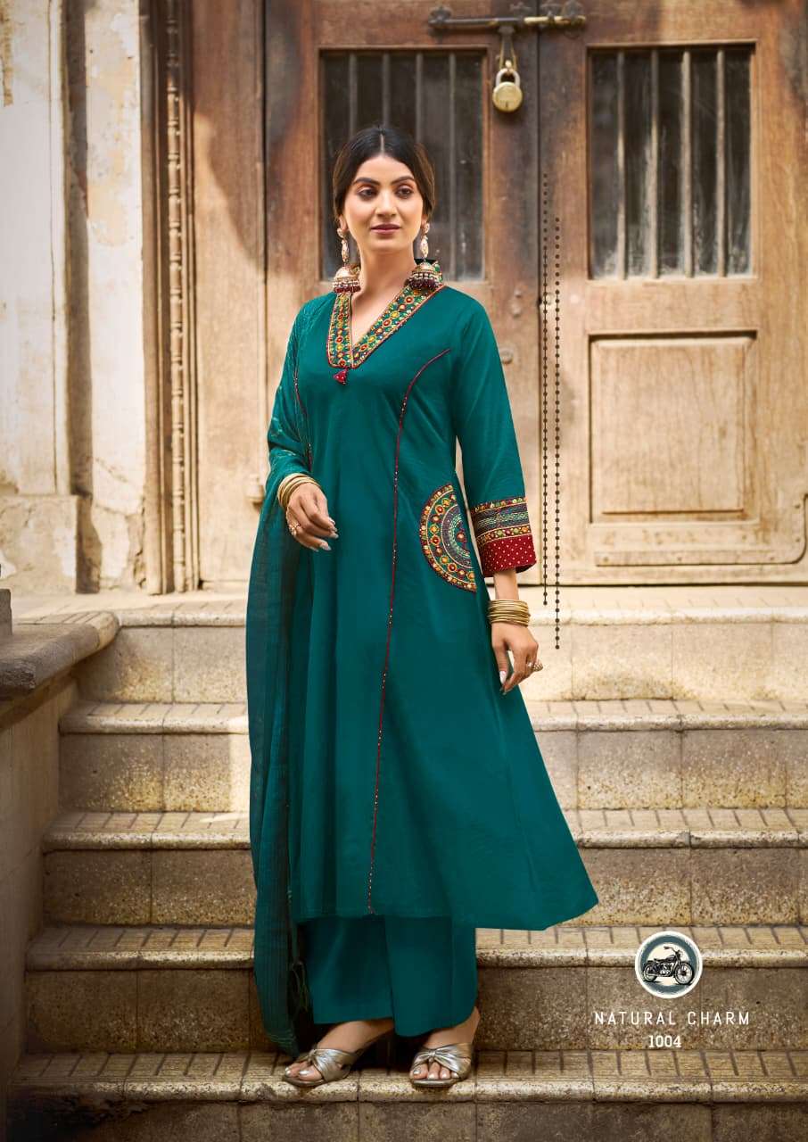 KARISSA LAUNCHING A-LINE TOP PANT DUPATTA WITH POCKET STYLE KASHMIRA CATALOG