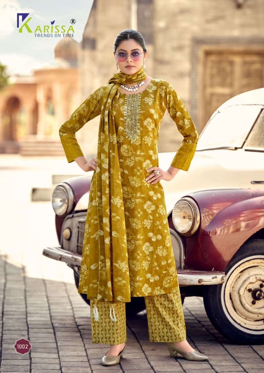 KARISSA LAUNCHING PREMIUM HEAVY COTTON KURTI SET SUMMER VIBES CATALOG