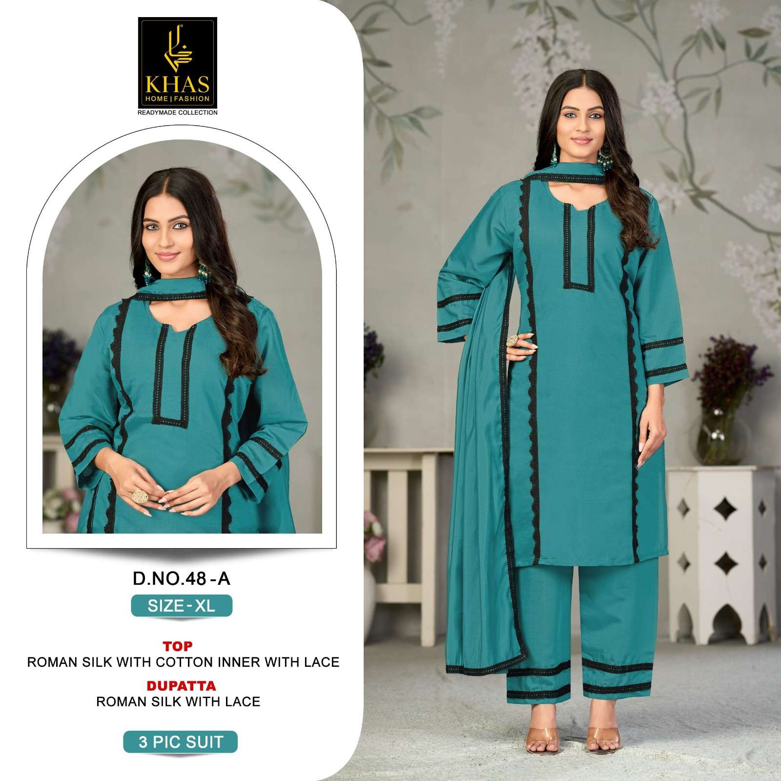 KHAS BRAND LAUNCHING ROMAN SILK FABRIC KURTI SET COLLECTION 