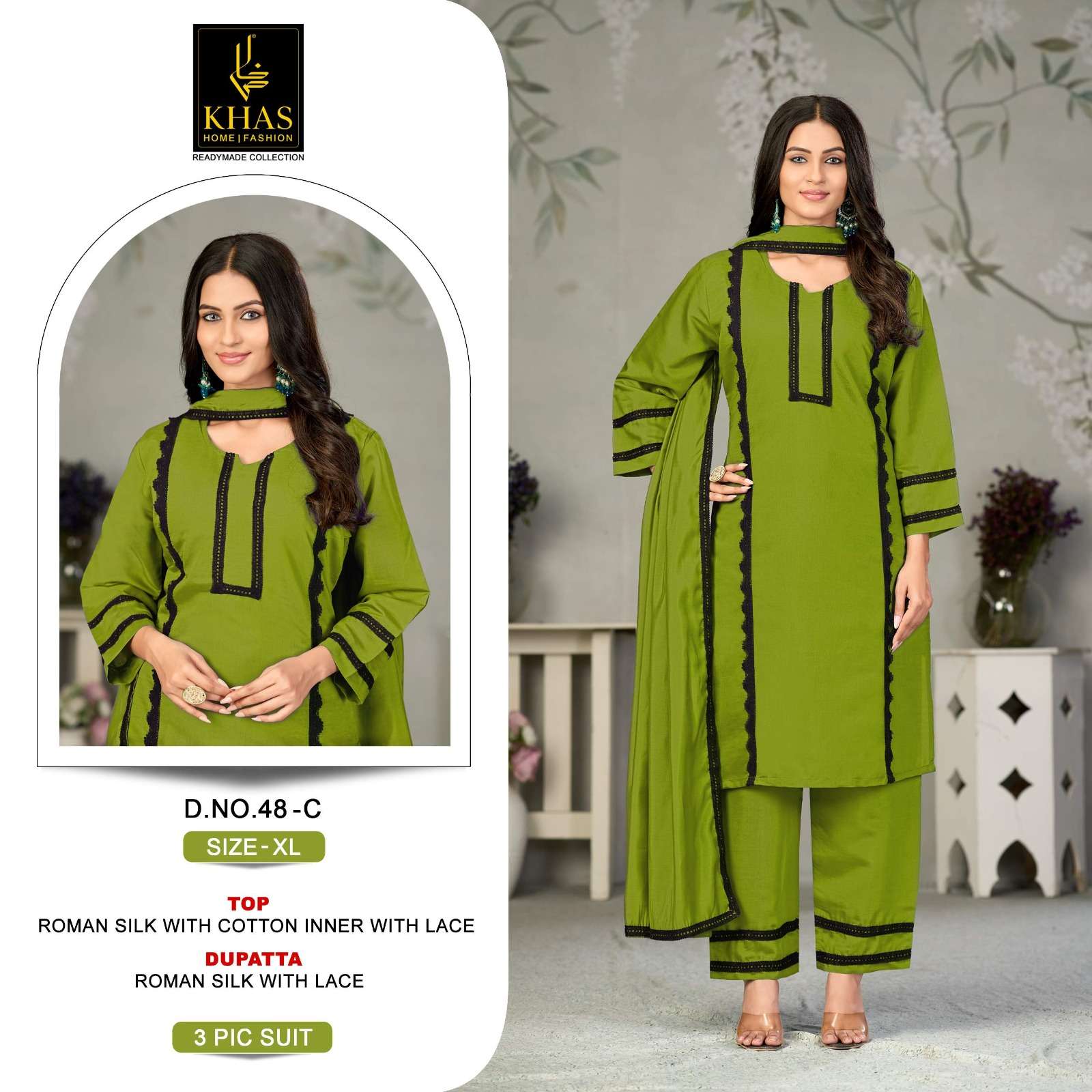KHAS BRAND LAUNCHING ROMAN SILK FABRIC KURTI SET COLLECTION 