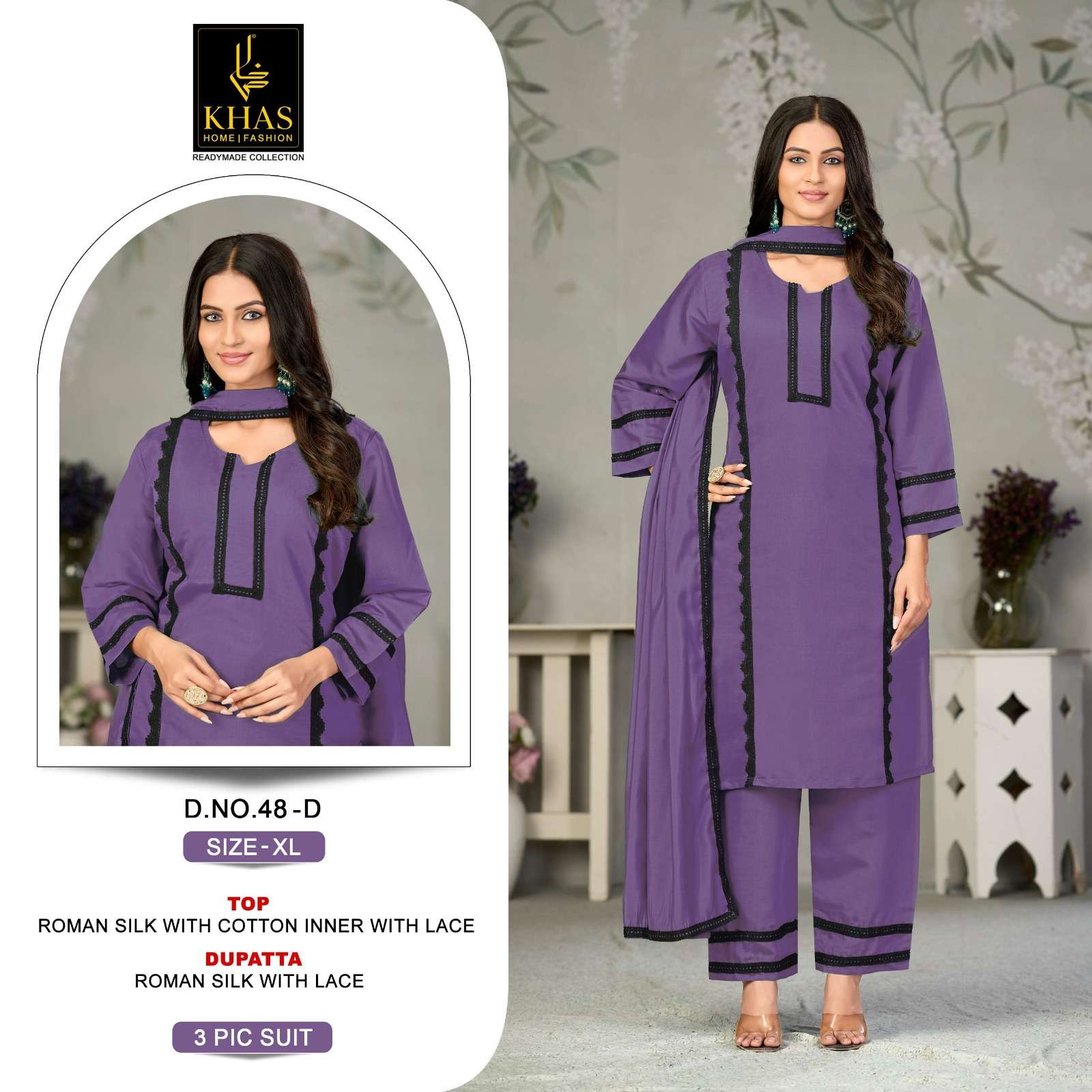 KHAS BRAND LAUNCHING ROMAN SILK FABRIC KURTI SET COLLECTION 