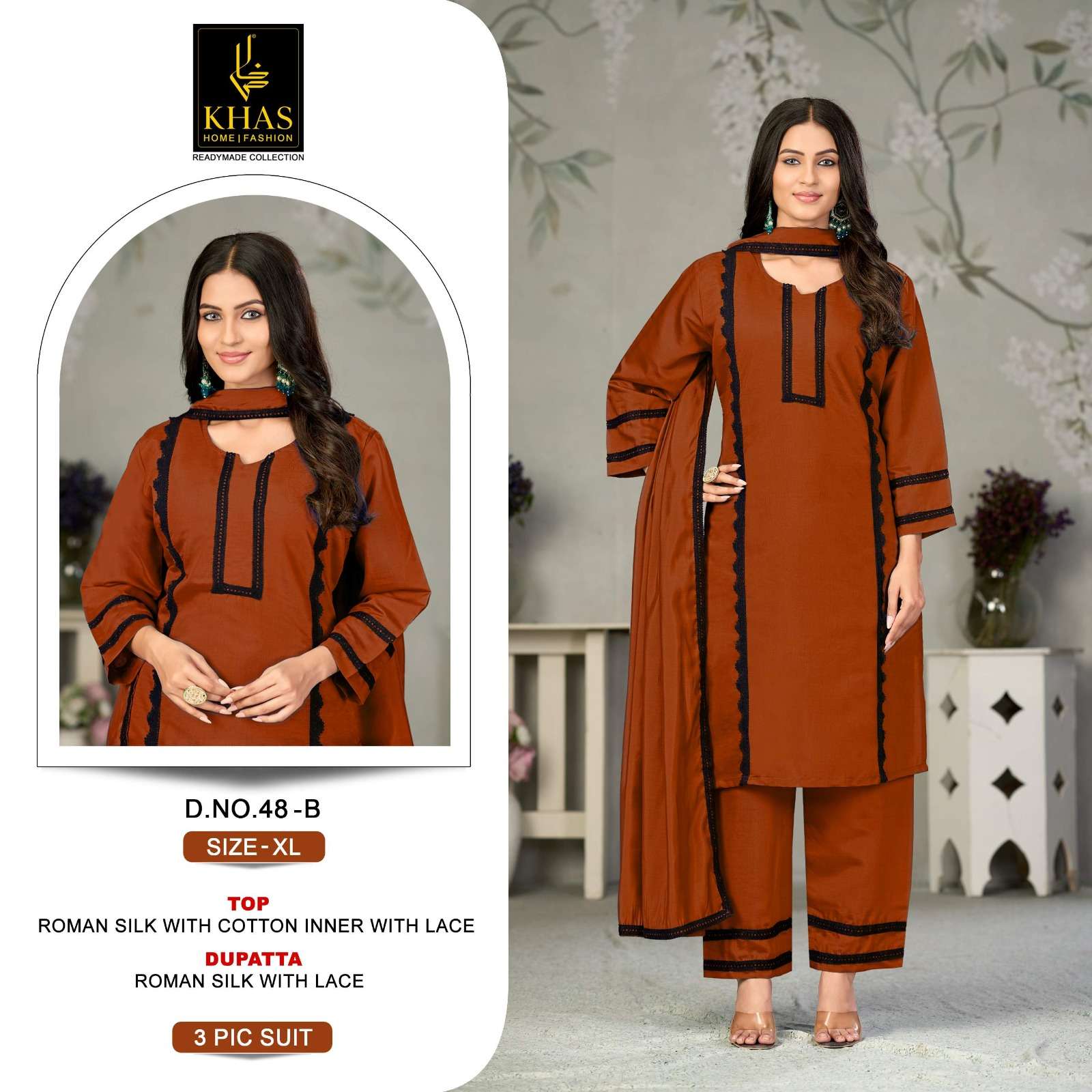 KHAS BRAND LAUNCHING ROMAN SILK FABRIC KURTI SET COLLECTION 