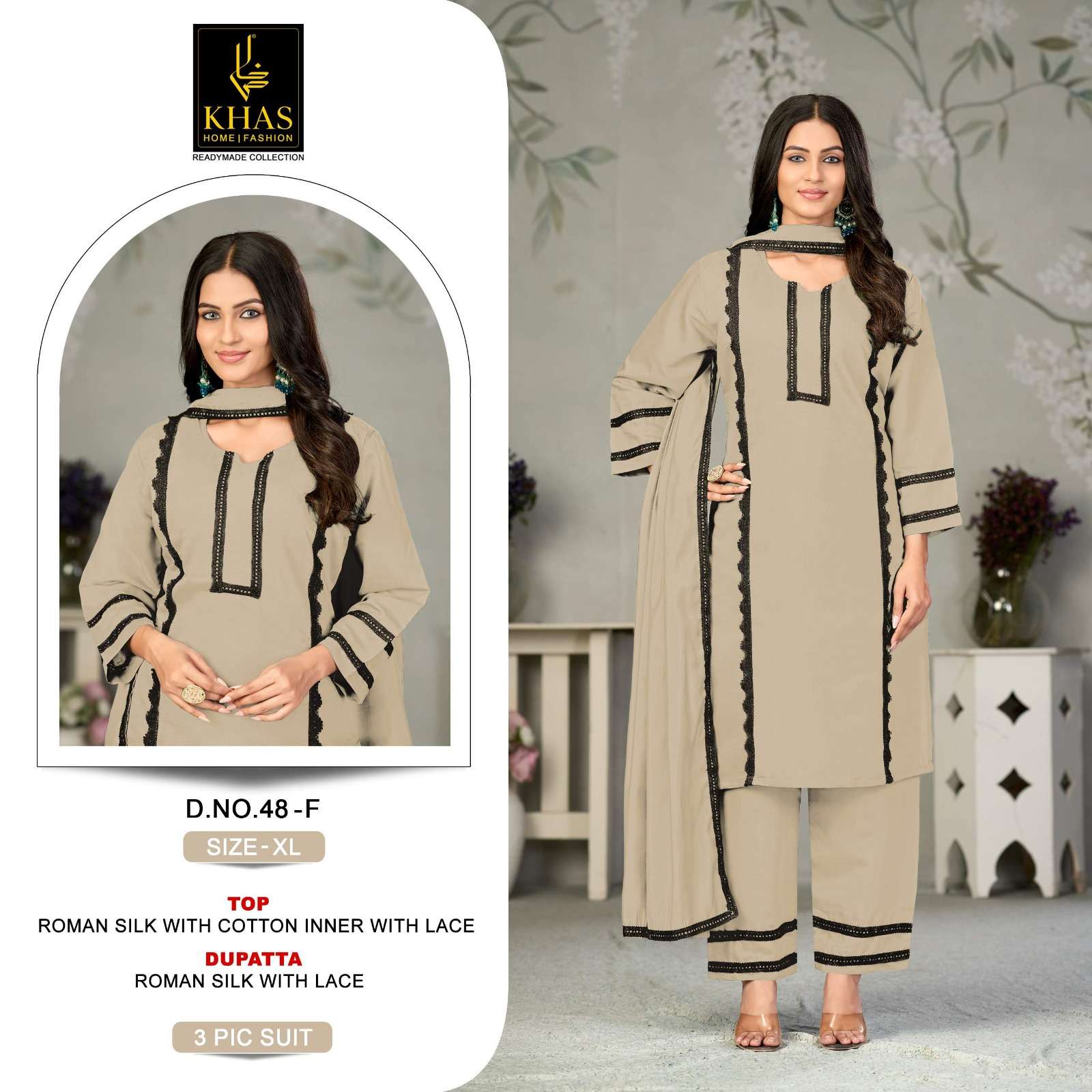 KHAS BRAND LAUNCHING ROMAN SILK FABRIC KURTI SET COLLECTION 