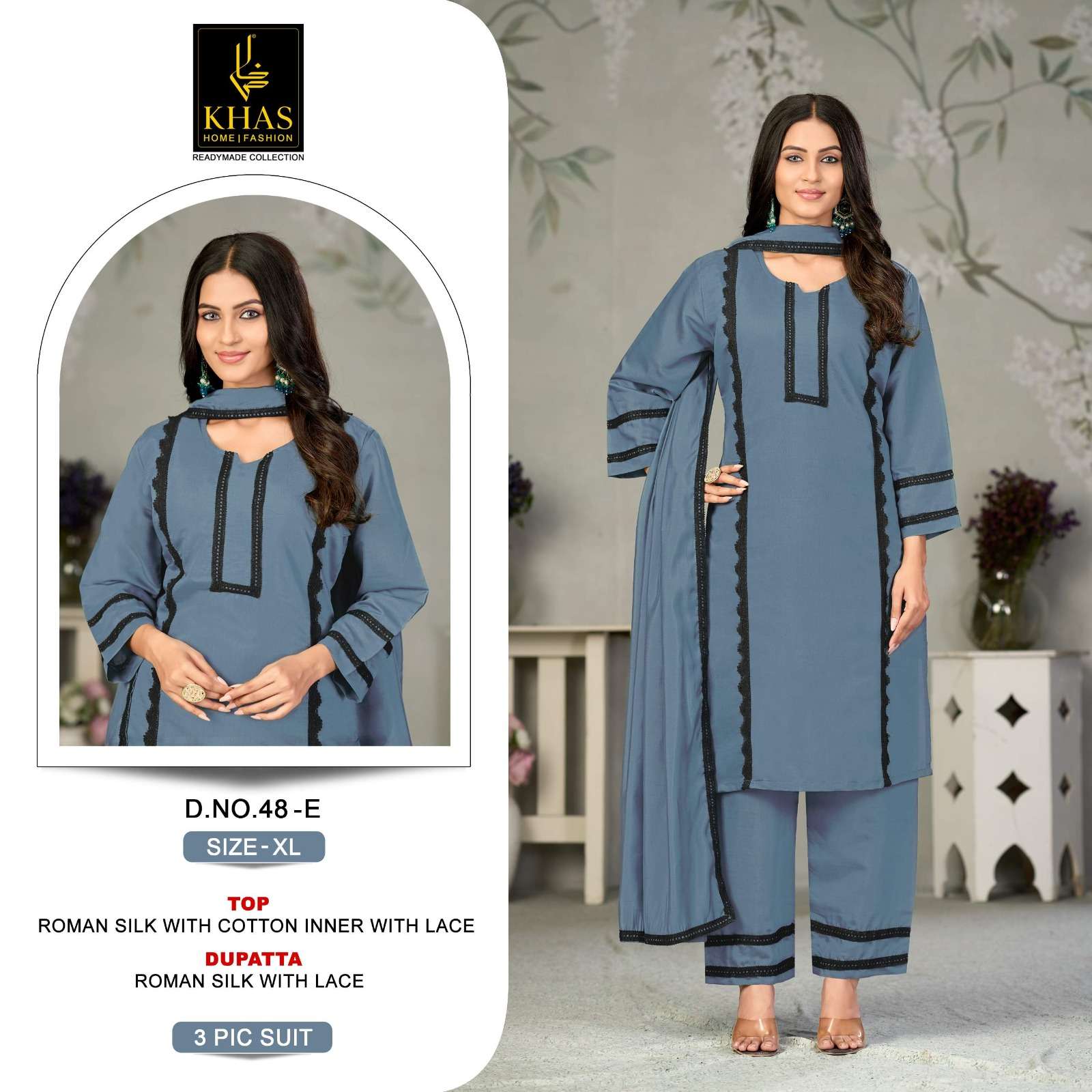 KHAS BRAND LAUNCHING ROMAN SILK FABRIC KURTI SET COLLECTION 