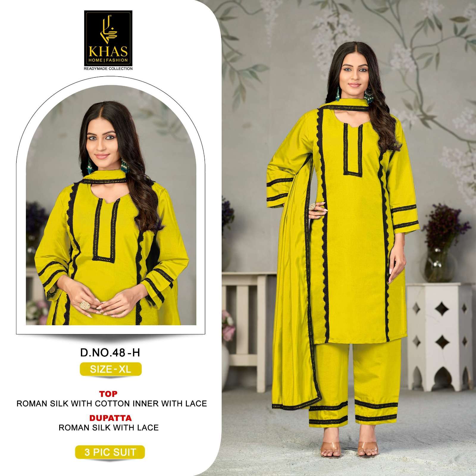 KHAS BRAND LAUNCHING ROMAN SILK FABRIC KURTI SET COLLECTION 