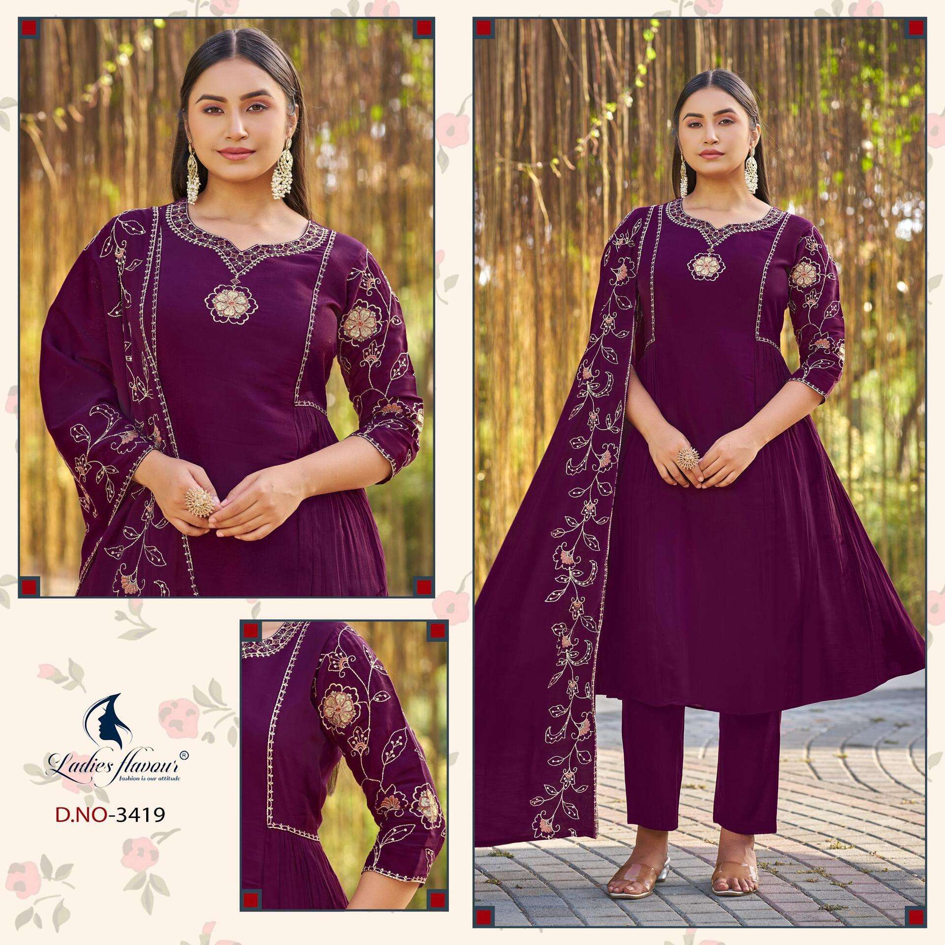 LADIES FLAVOUR LAUNCHING NEW MAL CHANDERI WITH EMBROIDERY WORK 3 PCS CONCEPT 