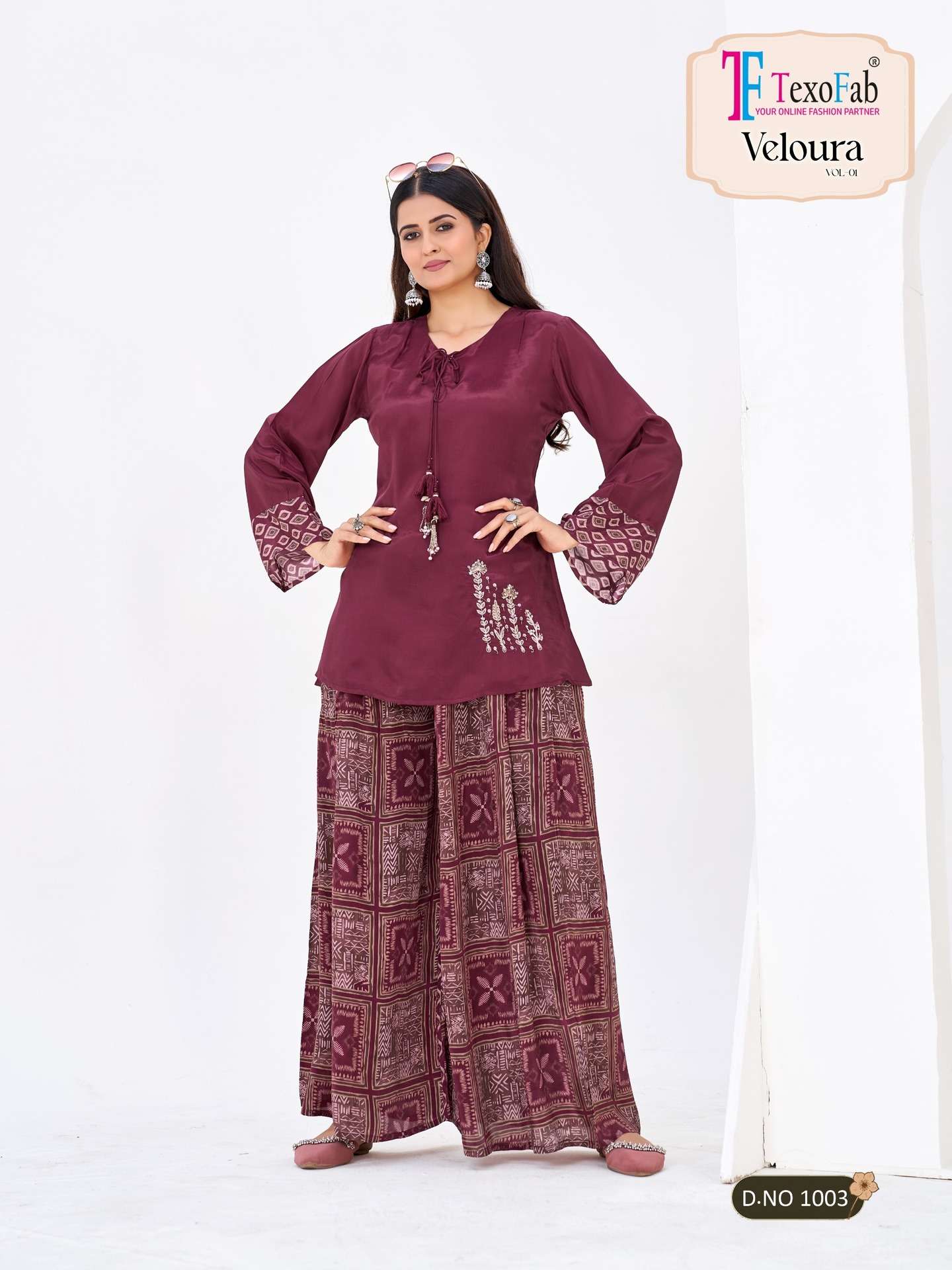 LAUNCHING MOST TREANDING AND UNIQUE PURE CREPE SILK CO-ORD SET VELOURA VOL-1