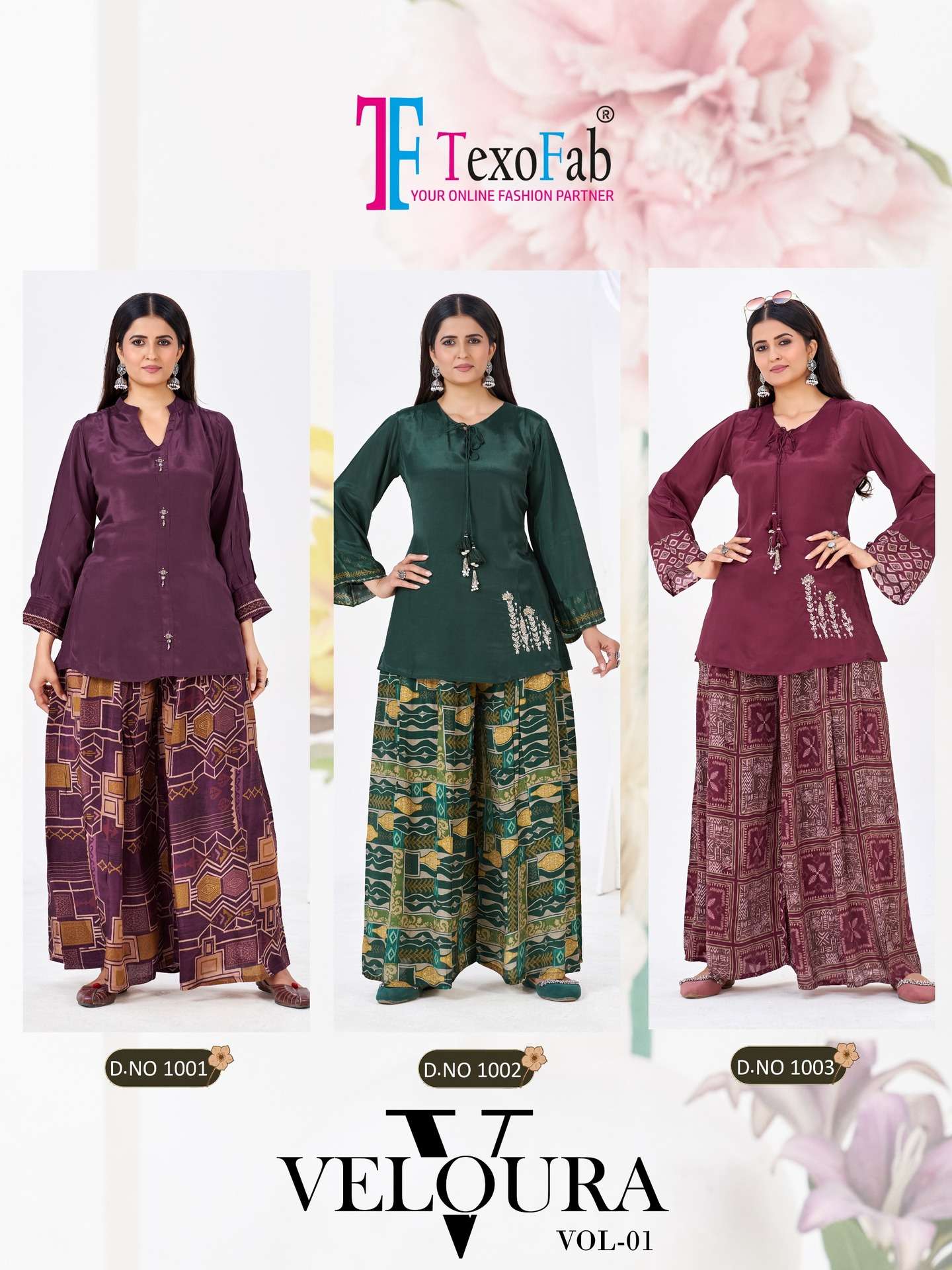 LAUNCHING MOST TREANDING AND UNIQUE PURE CREPE SILK CO-ORD SET VELOURA VOL-1
