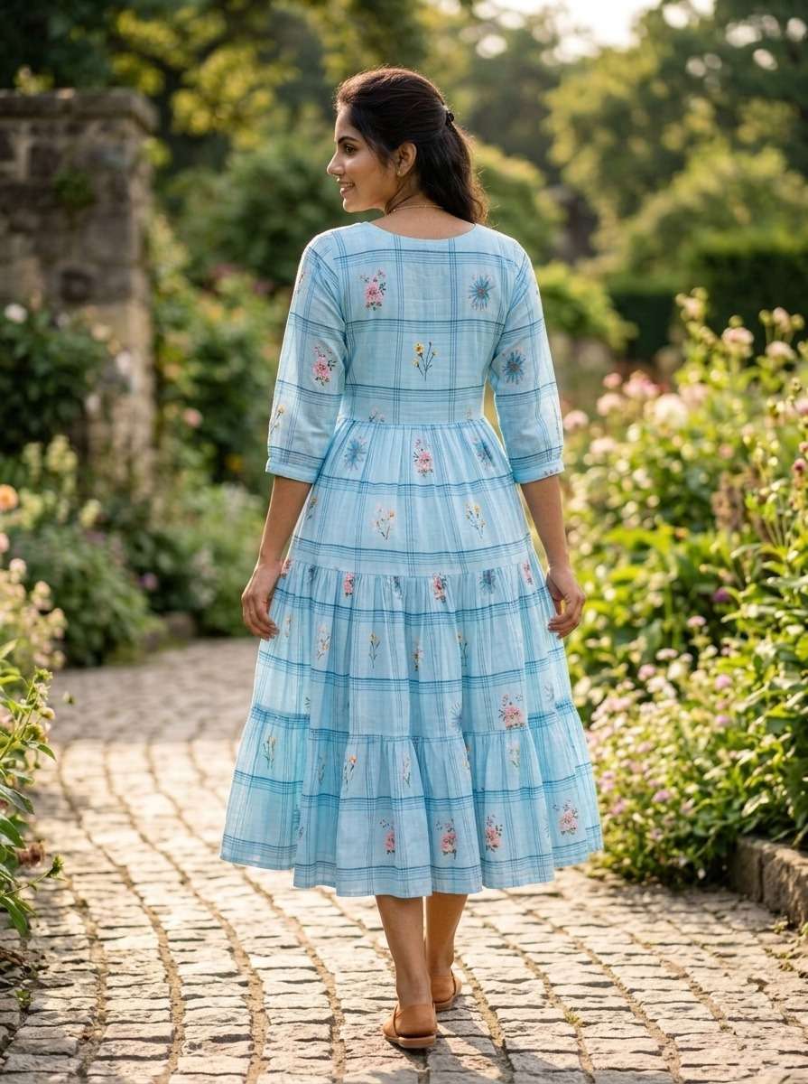 LAUNCHING MUSLIN SILK WITH GINGHAM PRINT 1 PCS COLLECTION