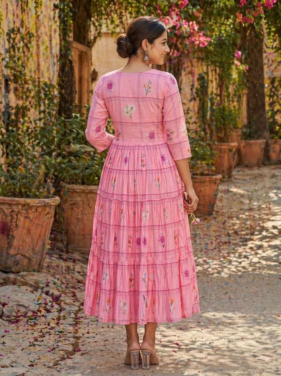 LAUNCHING MUSLIN SILK WITH GINGHAM PRINT 1 PCS COLLECTION