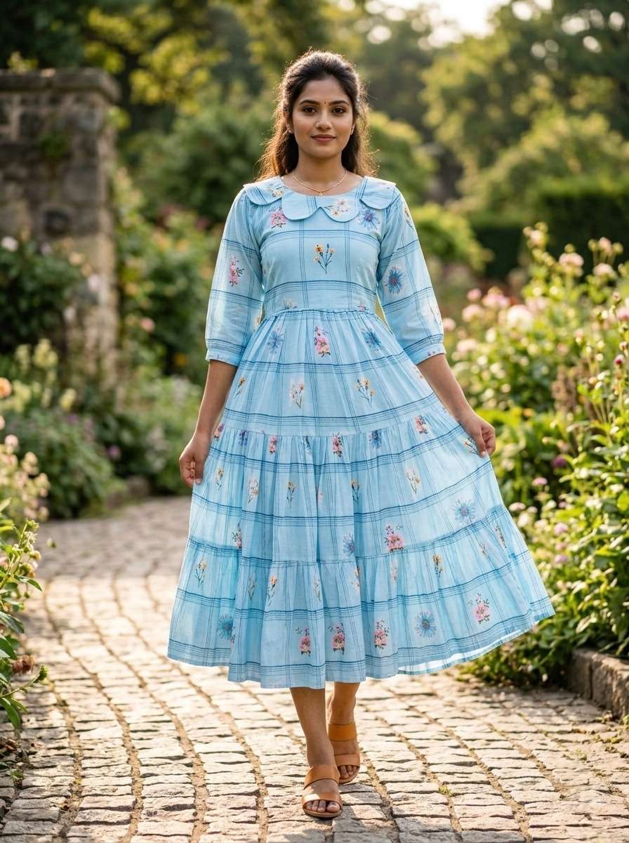 LAUNCHING MUSLIN SILK WITH GINGHAM PRINT 1 PCS COLLECTION