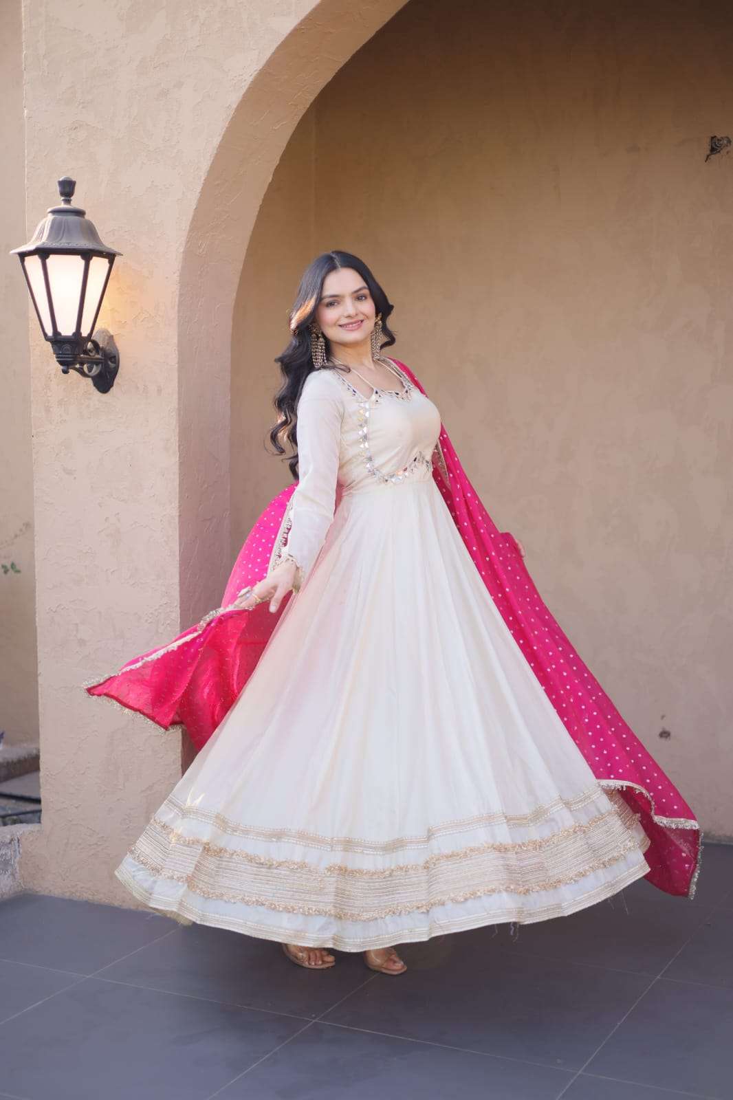 LAUNCHING NEW COSMOS WITH REAL MIRROR WORK ANARKALI STYLE DRESS COLLECTION