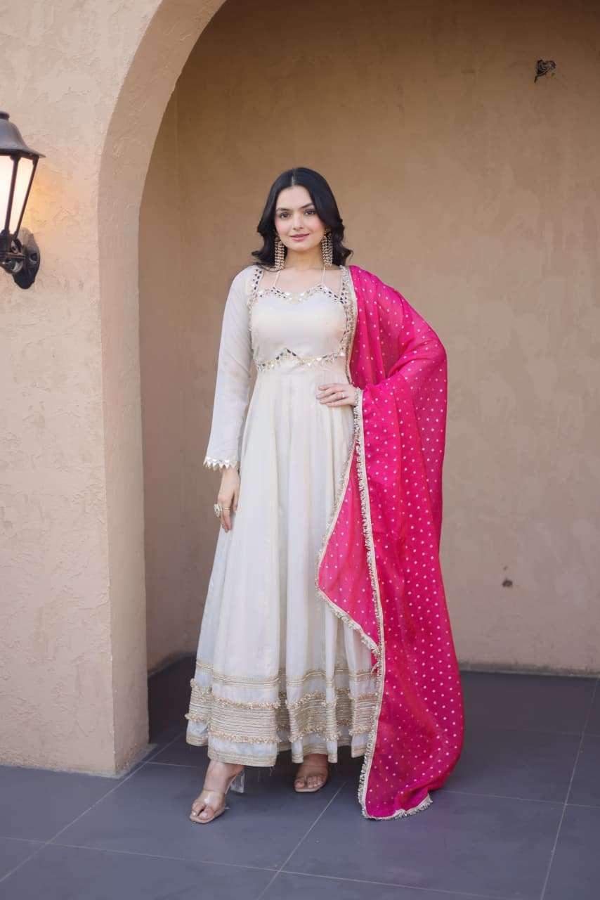 LAUNCHING NEW COSMOS WITH REAL MIRROR WORK ANARKALI STYLE DRESS COLLECTION
