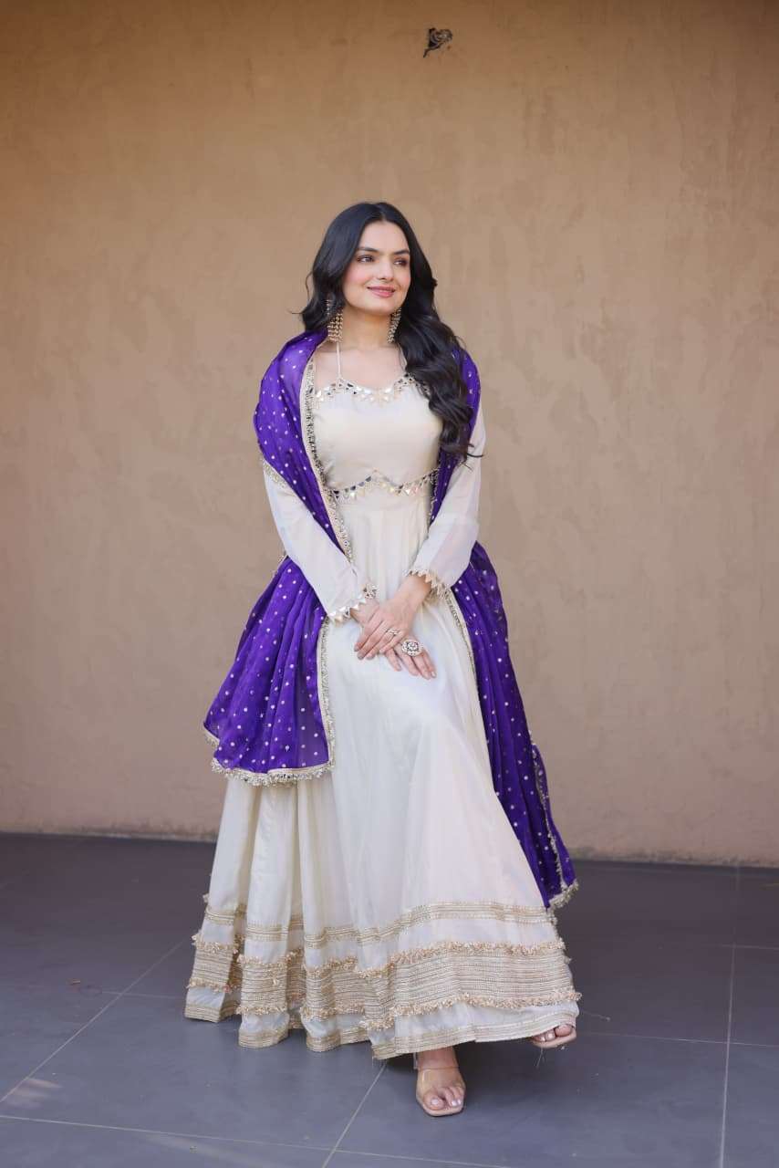 LAUNCHING NEW COSMOS WITH REAL MIRROR WORK ANARKALI STYLE DRESS COLLECTION