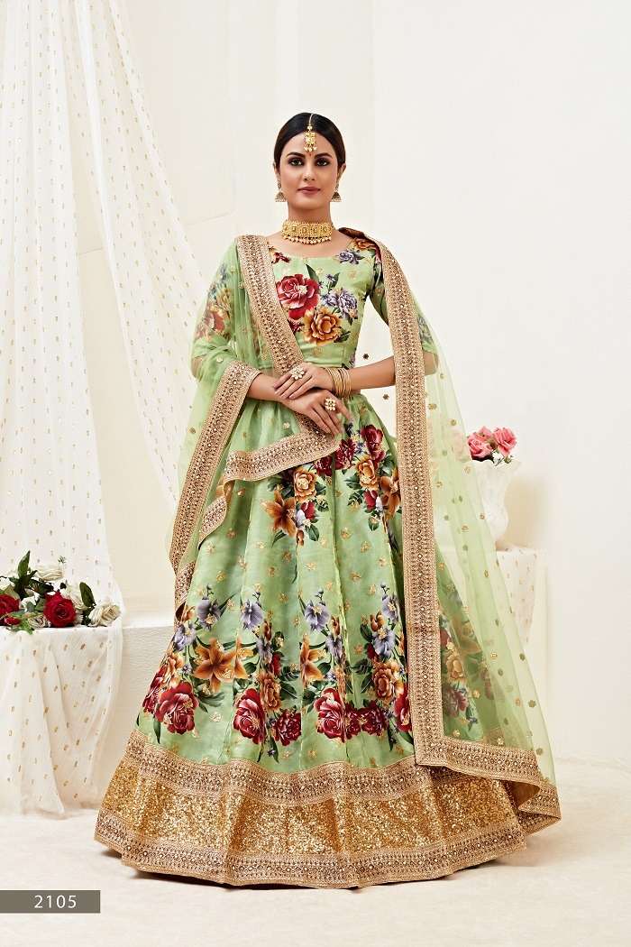 LAUNCHING NEW SATIN SILK FABRIC DIGITAL PRINT WITH DORI LEHENHA CHOLI