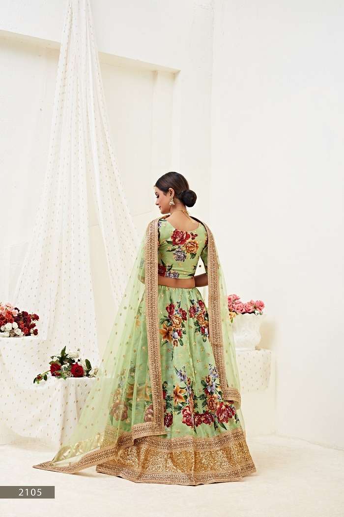 LAUNCHING NEW SATIN SILK FABRIC DIGITAL PRINT WITH DORI LEHENHA CHOLI