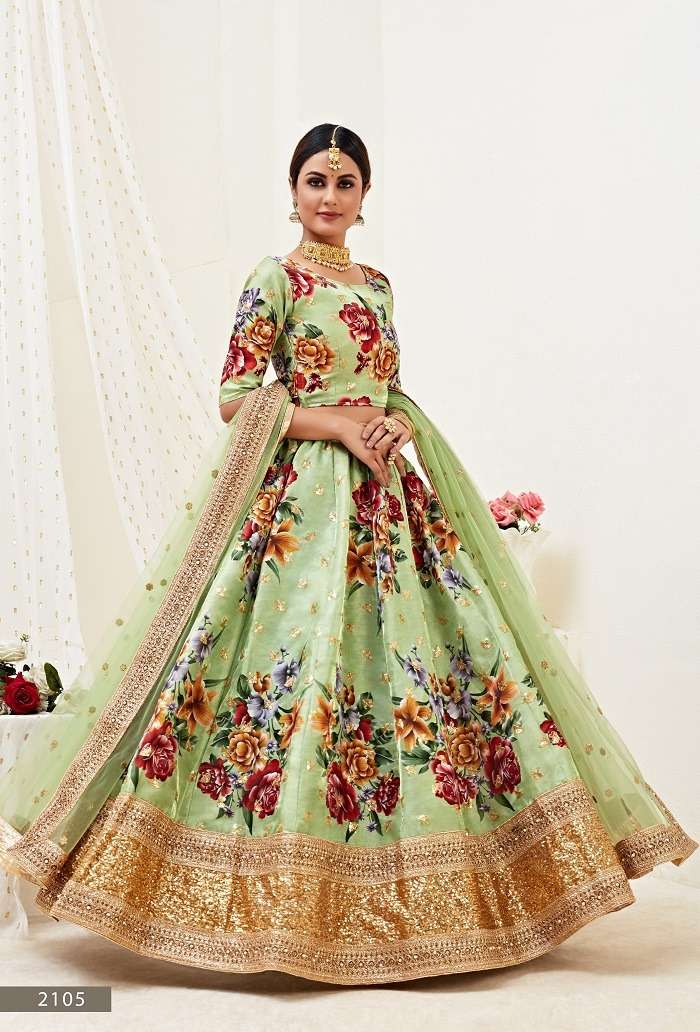 LAUNCHING NEW SATIN SILK FABRIC DIGITAL PRINT WITH DORI LEHENHA CHOLI